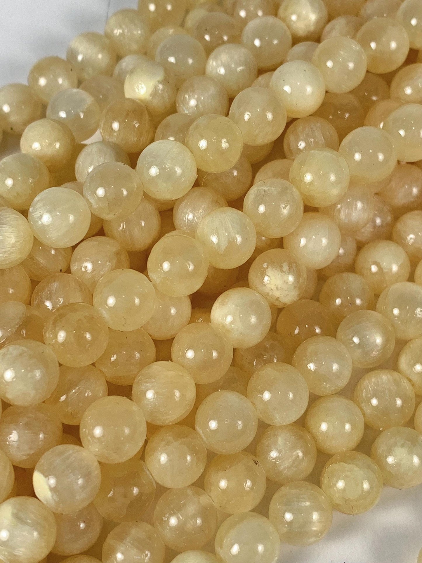 Grade AAA Genuine Natural Yellow Gold Stripes Jade  Smooth Round Beads 15.5" Strand 4mm 6mm 8mm 10mm