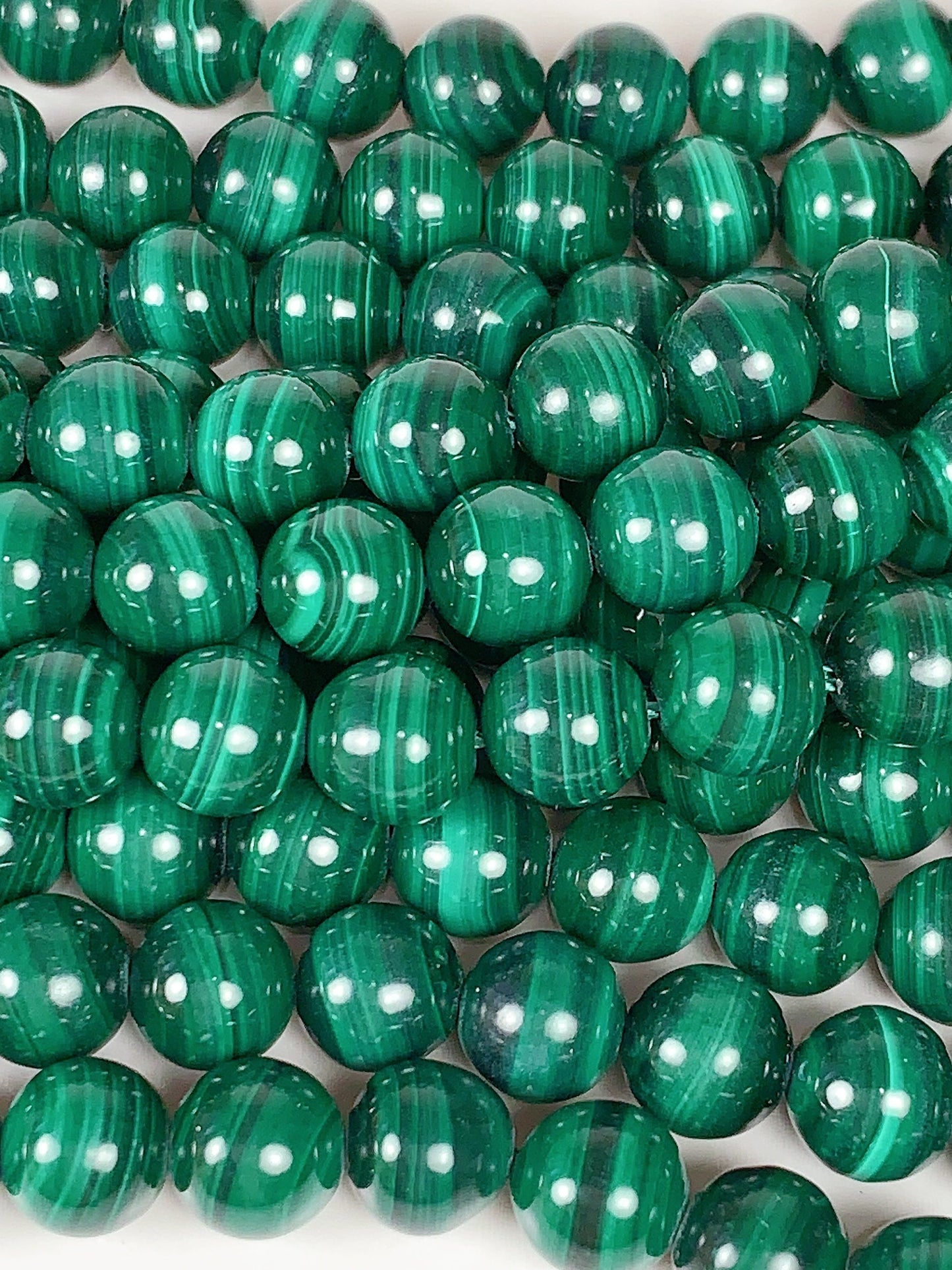 AAA Green Malachite Beads: Natural Smooth Round Gemstone, 15.5" Strand