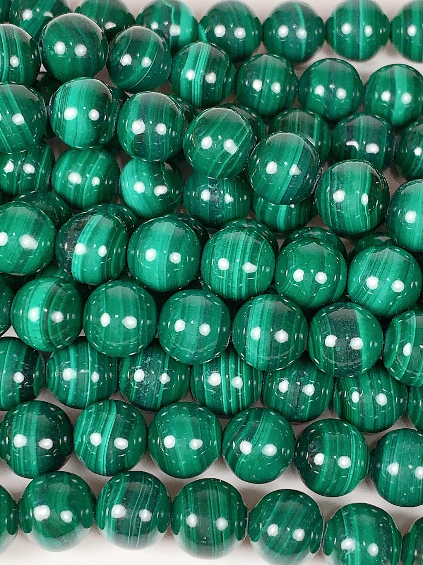 AAA Green Malachite Beads: Natural Smooth Round Gemstone, 15.5" Strand