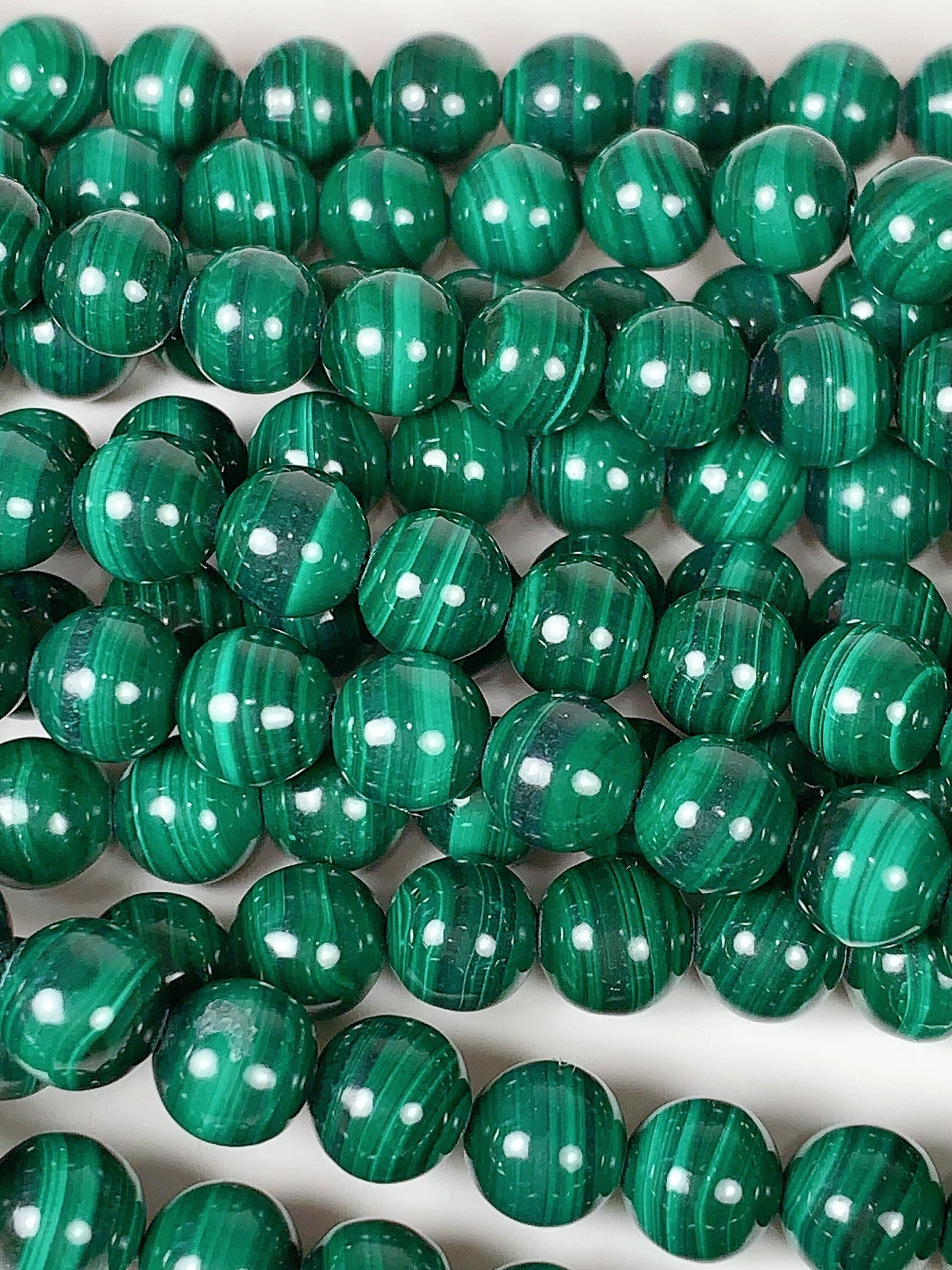 AAA Green Malachite Beads: Natural Smooth Round Gemstone, 15.5" Strand