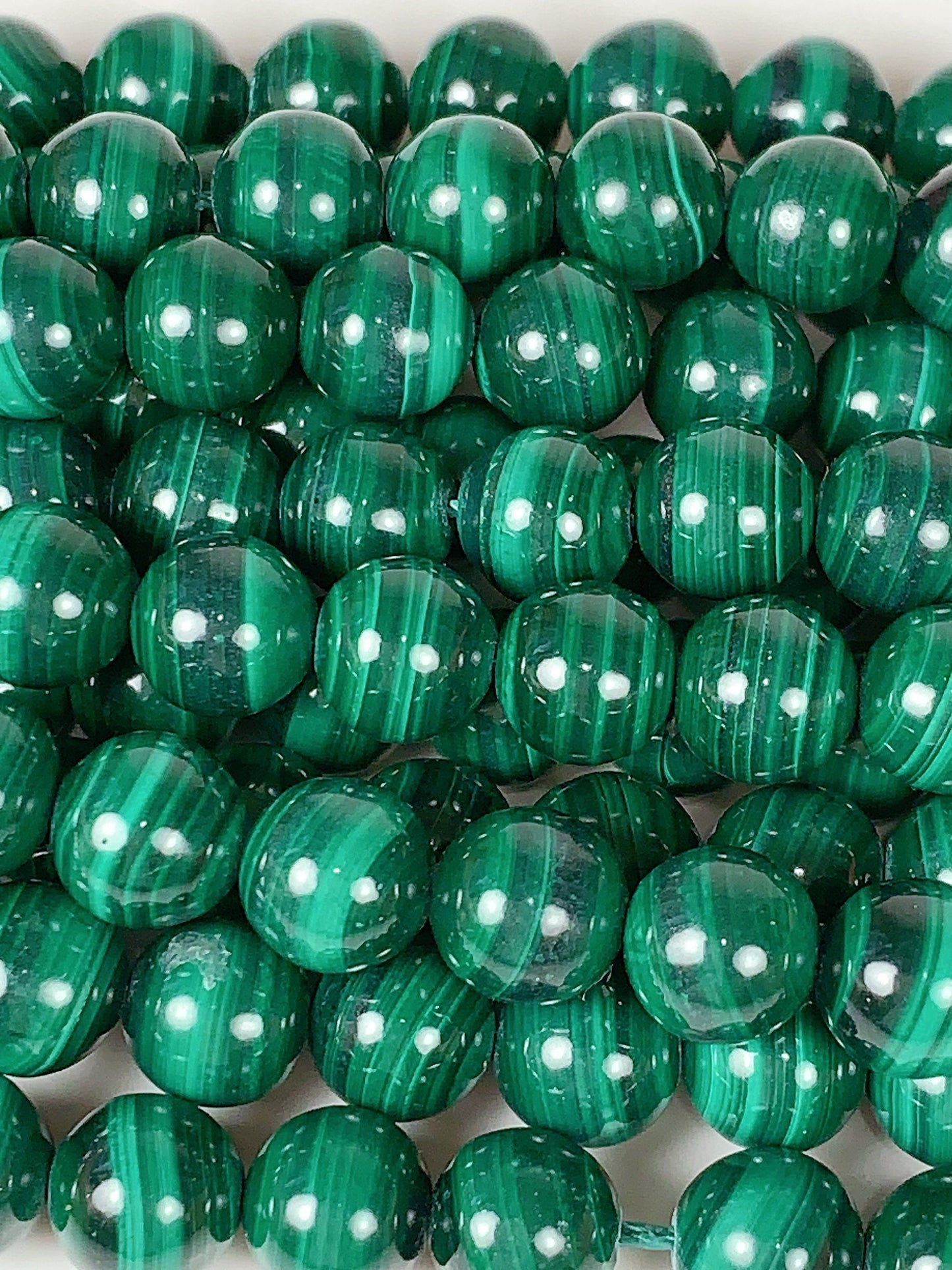 AAA Green Malachite Beads: Natural Smooth Round Gemstone, 15.5" Strand