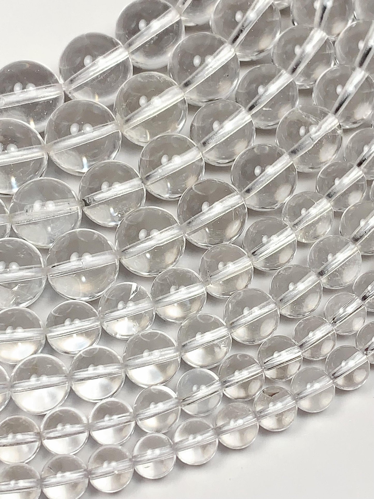AAA Natural Clear Quartz Beads: 15.5" Smooth Round Strand