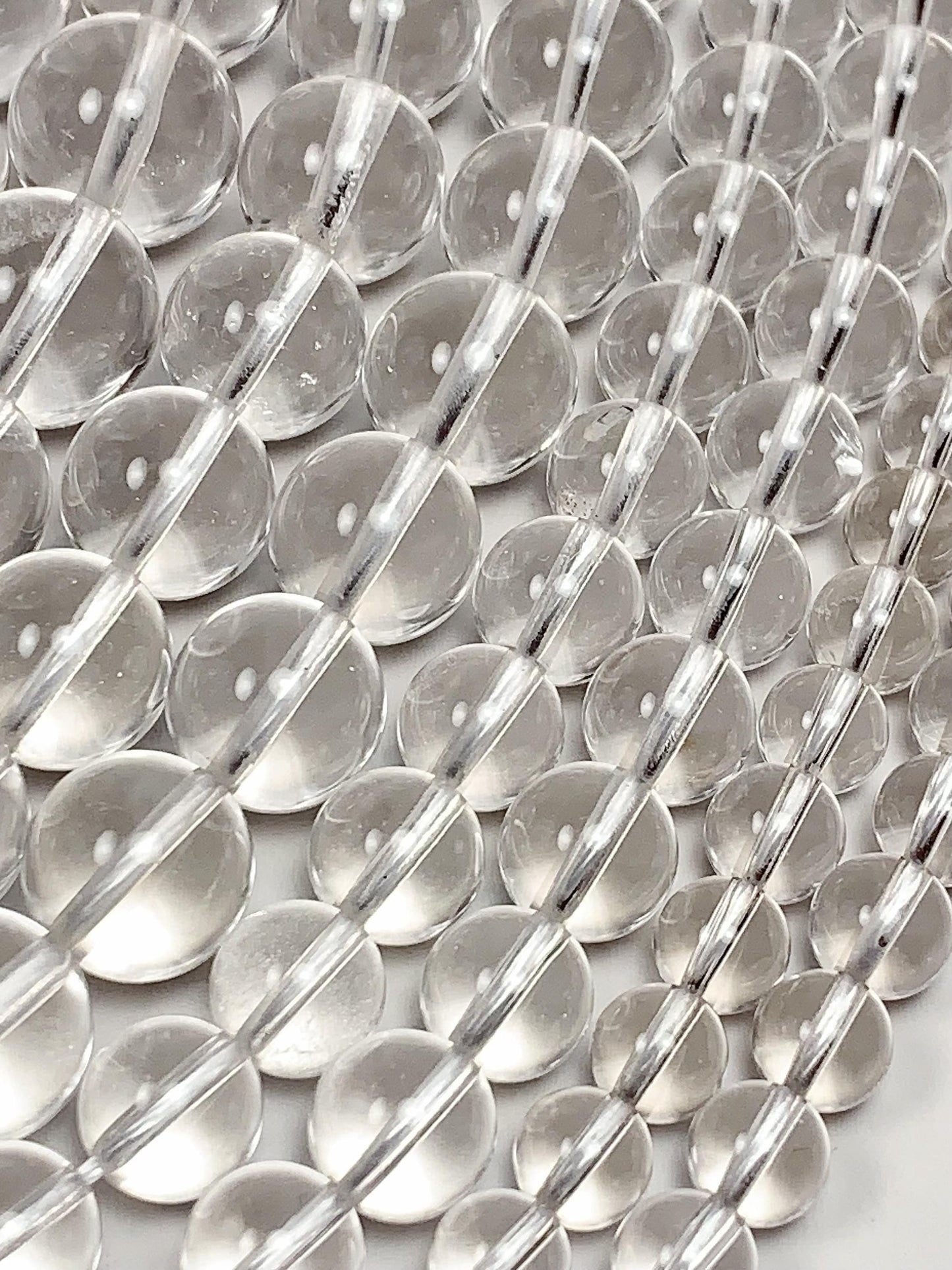AAA Natural Clear Quartz Beads: 15.5" Smooth Round Strand