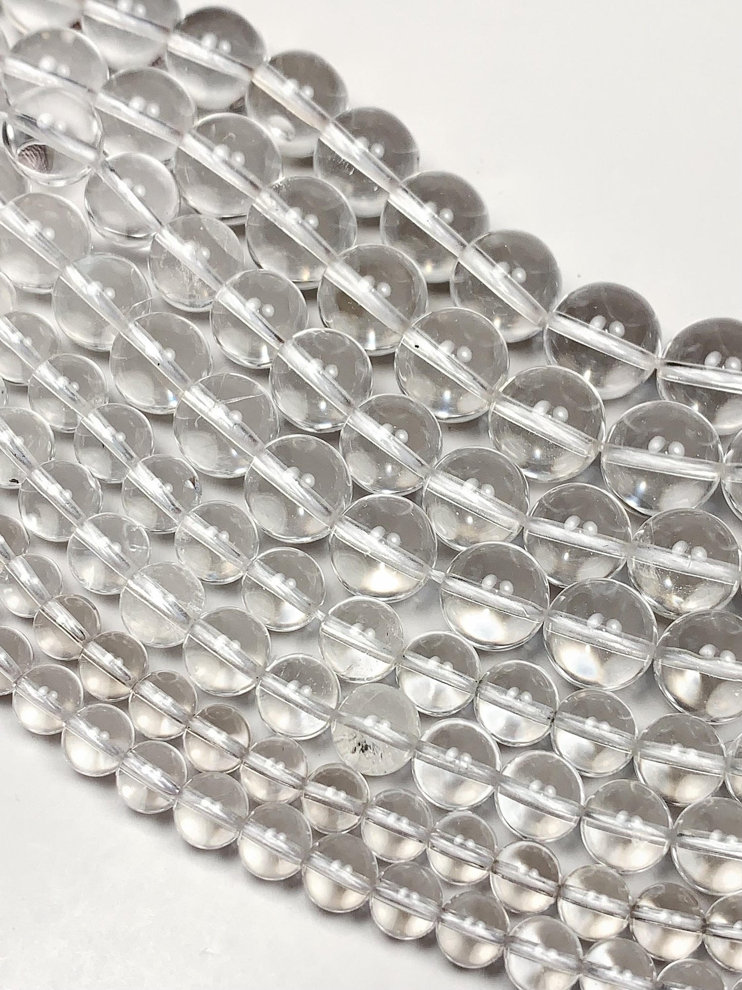 AAA Natural Clear Quartz Beads: 15.5" Smooth Round Strand