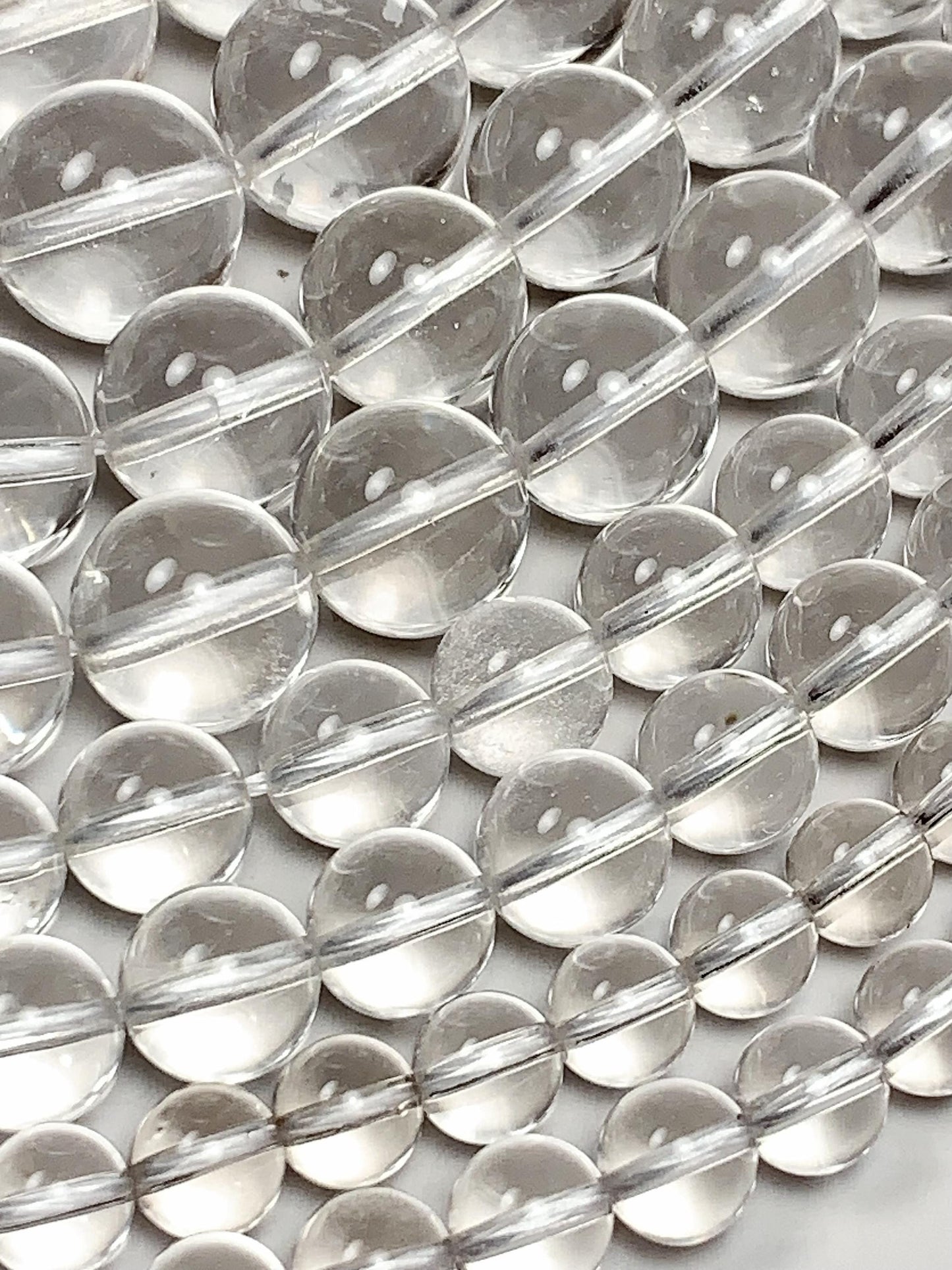 AAA Natural Clear Quartz Beads: 15.5" Smooth Round Strand