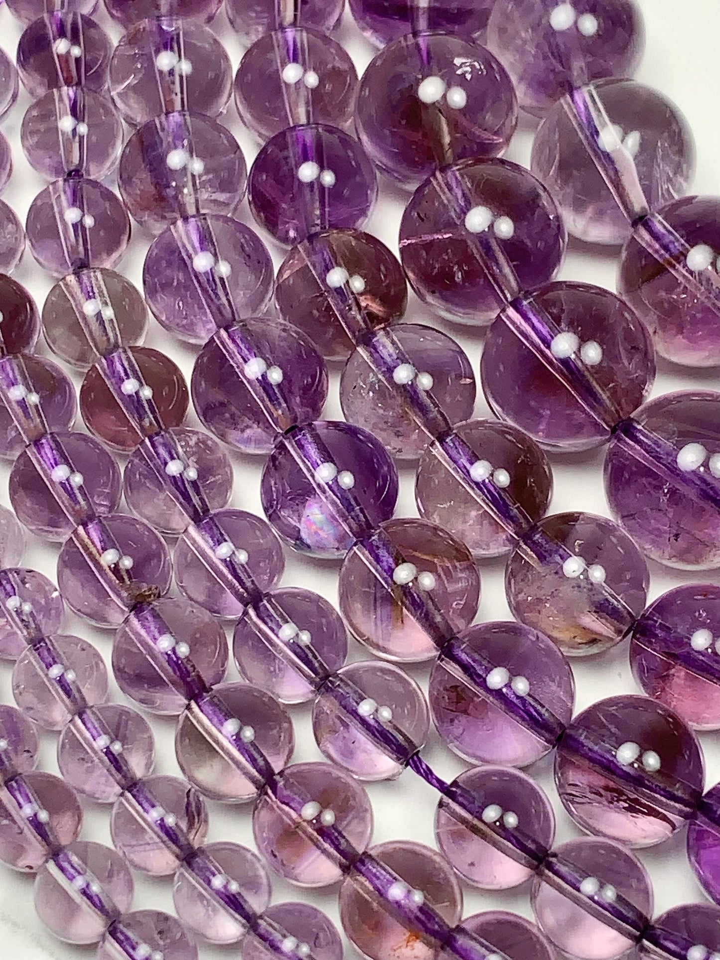 Natural Light Purple Amethyst Smooth Round Beads - 15.5" Strand