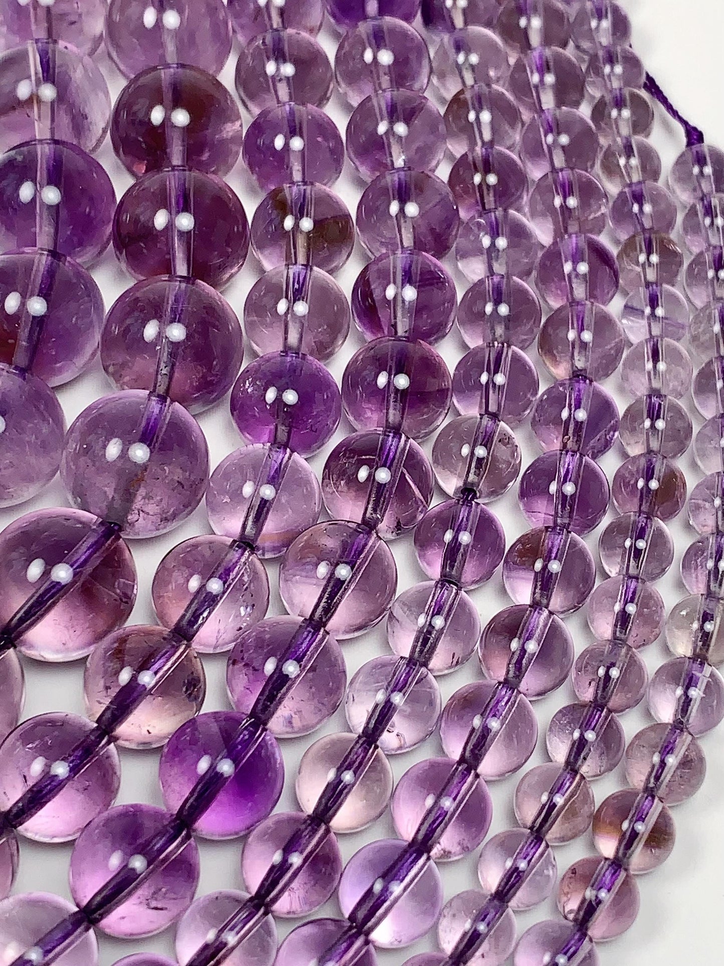 Natural Light Purple Amethyst Smooth Round Beads - 15.5" Strand