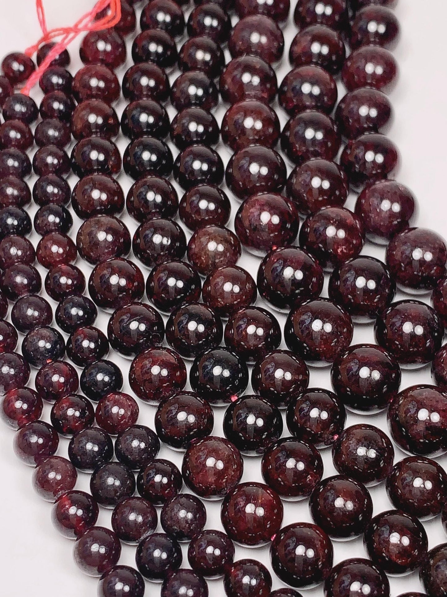 Genuine Natural Red Garnet Smooth Round Beads 15.5" Strand Gemstone  6mm 8mm 10mm