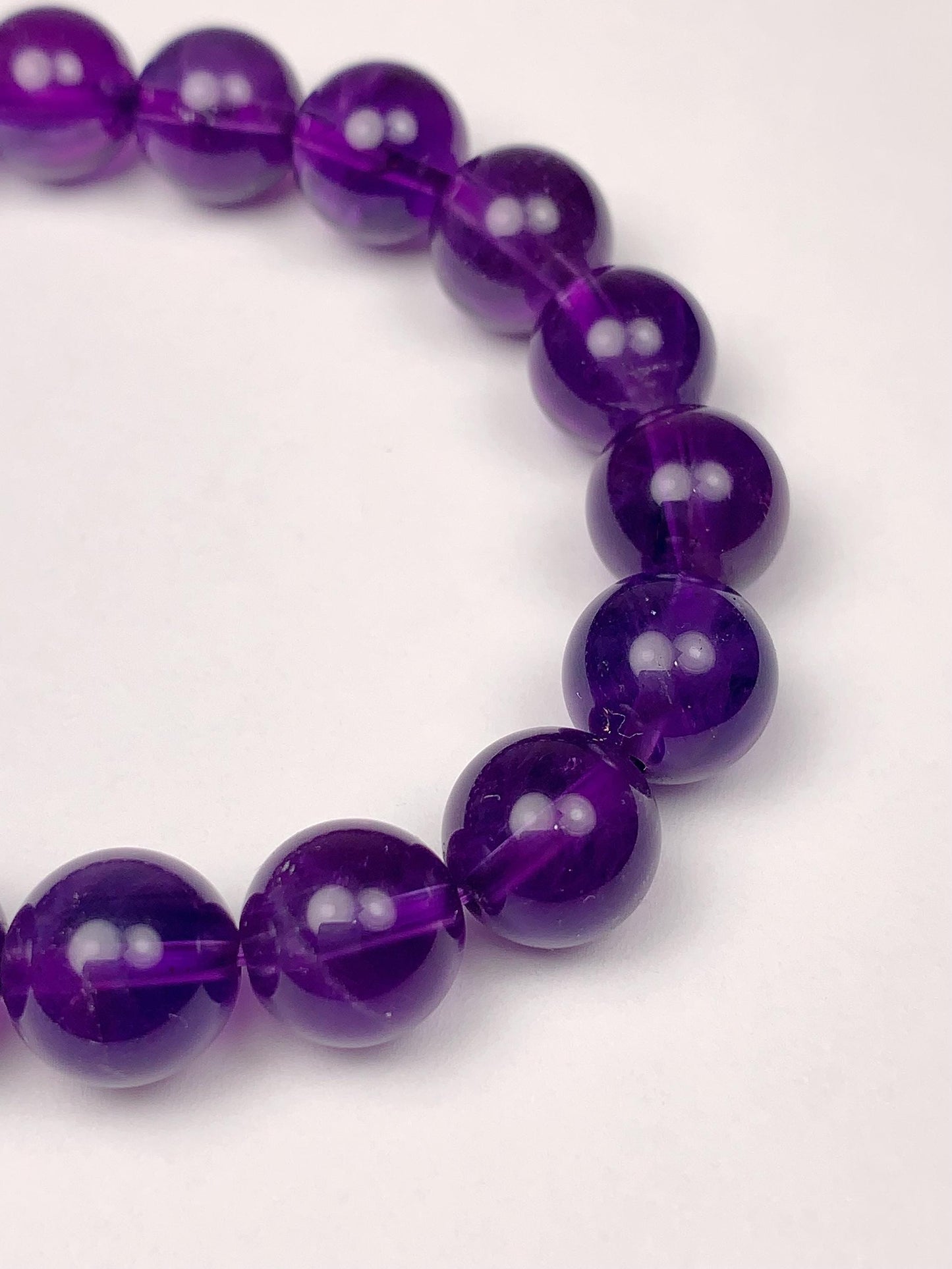 Grade AAA Genuine Natural Middle Purple Amethyst Smooth Round Stretch Bracelet 8mm 10mm 12mm