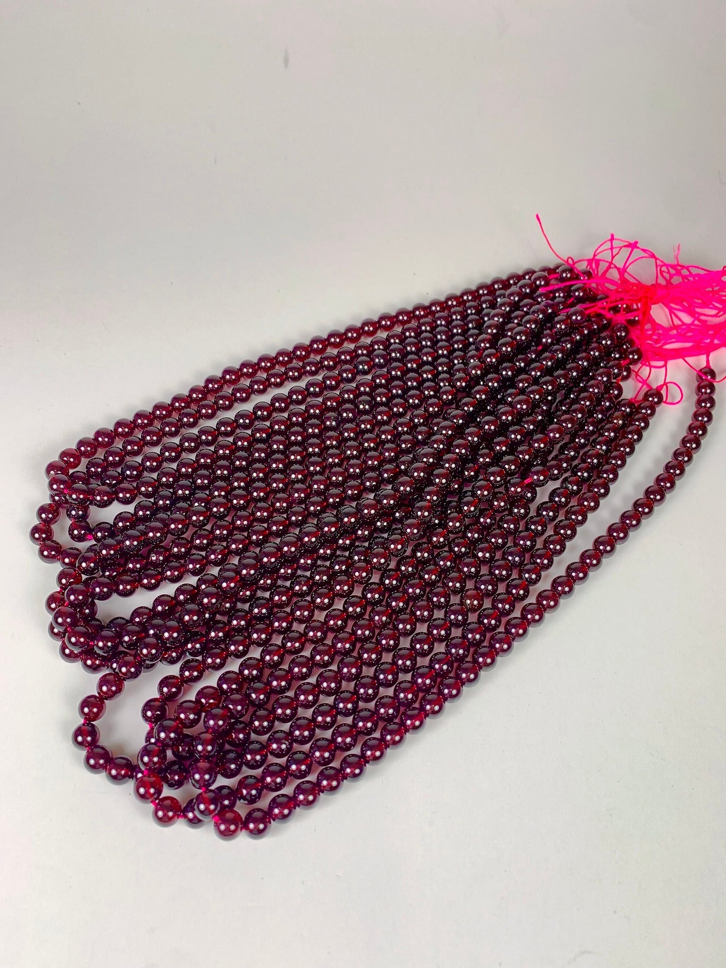 Grade AAA+++  Genuine Natural Red Garnet Smooth Round Beads 15.5" Strand Gemstone  4mm 6mm