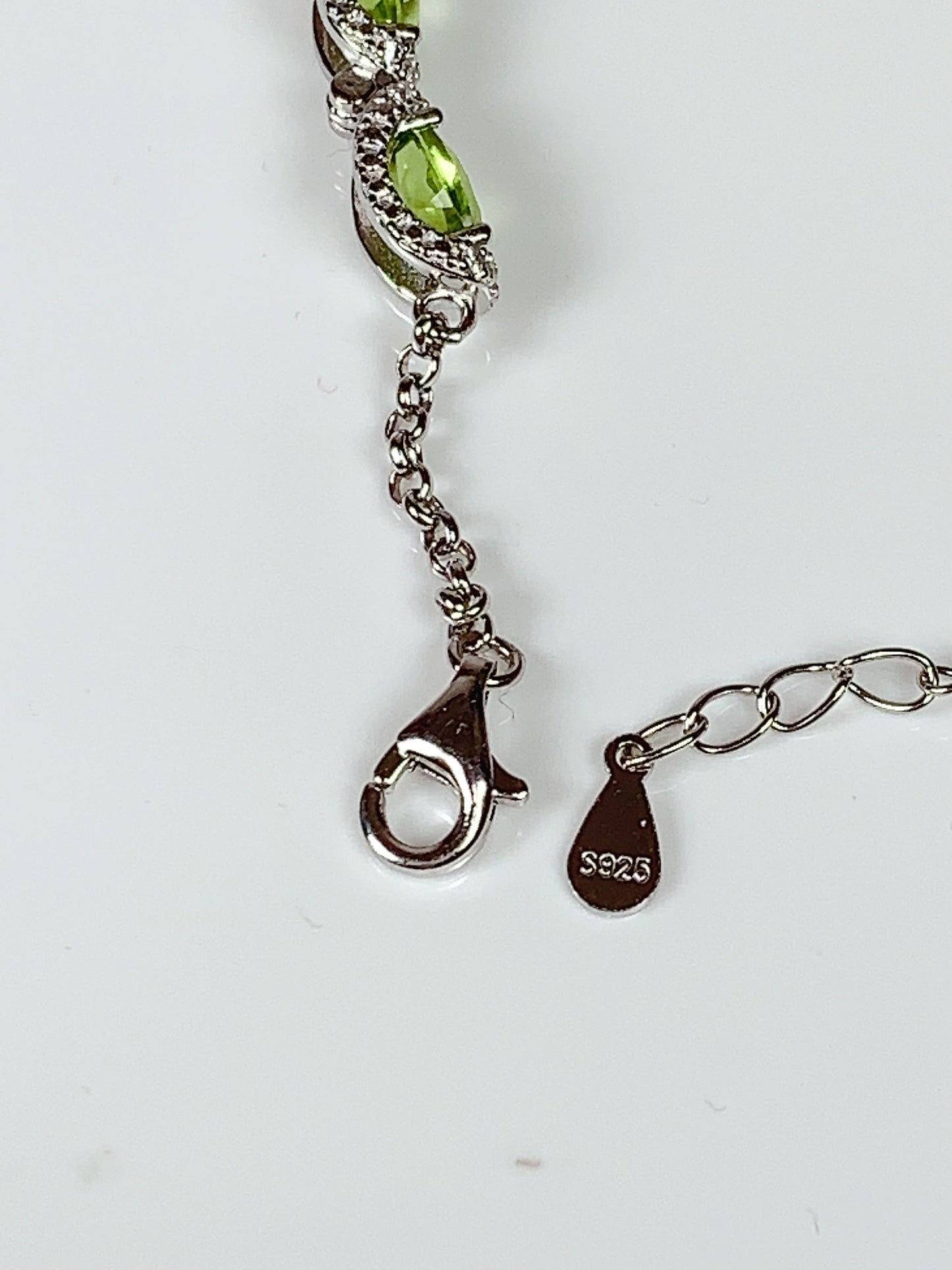 Grade AAA Genuine Natural Peridot 18k 925 Sterling Silver Bracelet Gemstone