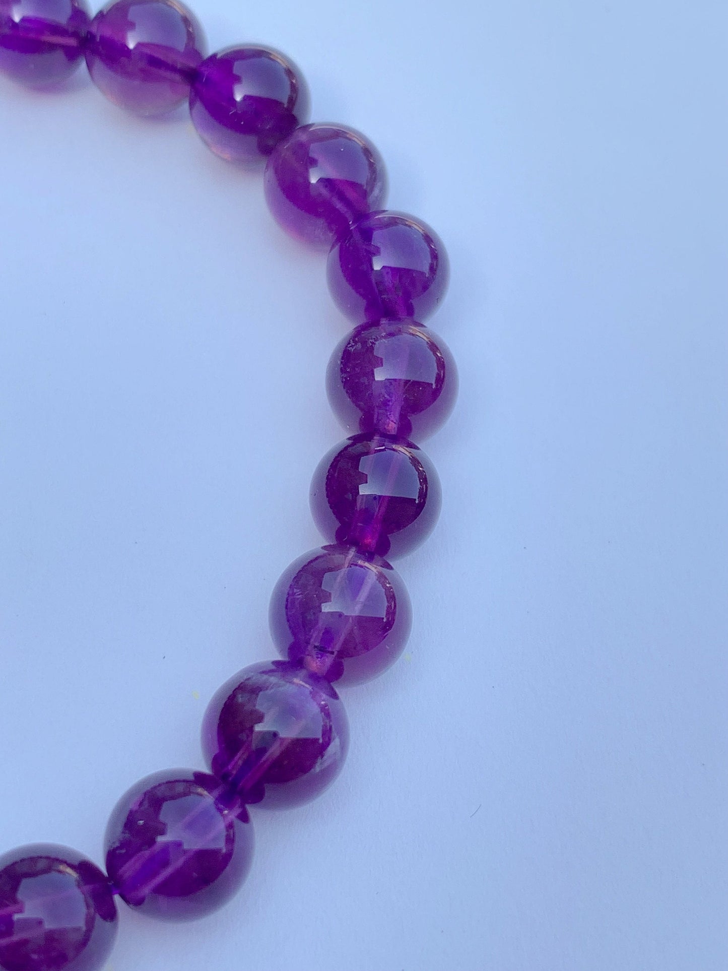 Genuine Natural medium Purple Amethyst Smooth Round Stretch Bracelet 8mm
