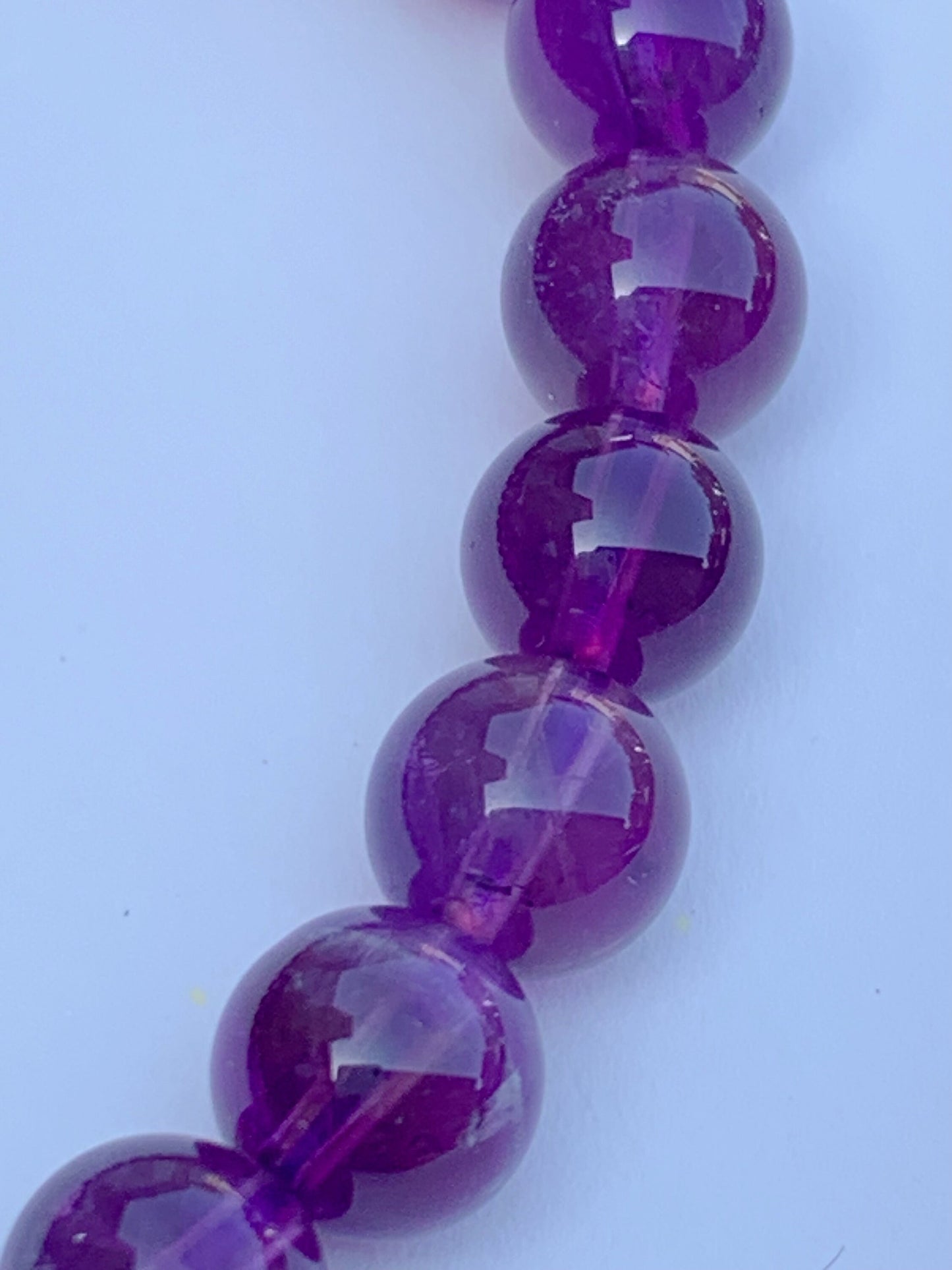 Genuine Natural medium Purple Amethyst Smooth Round Stretch Bracelet 8mm