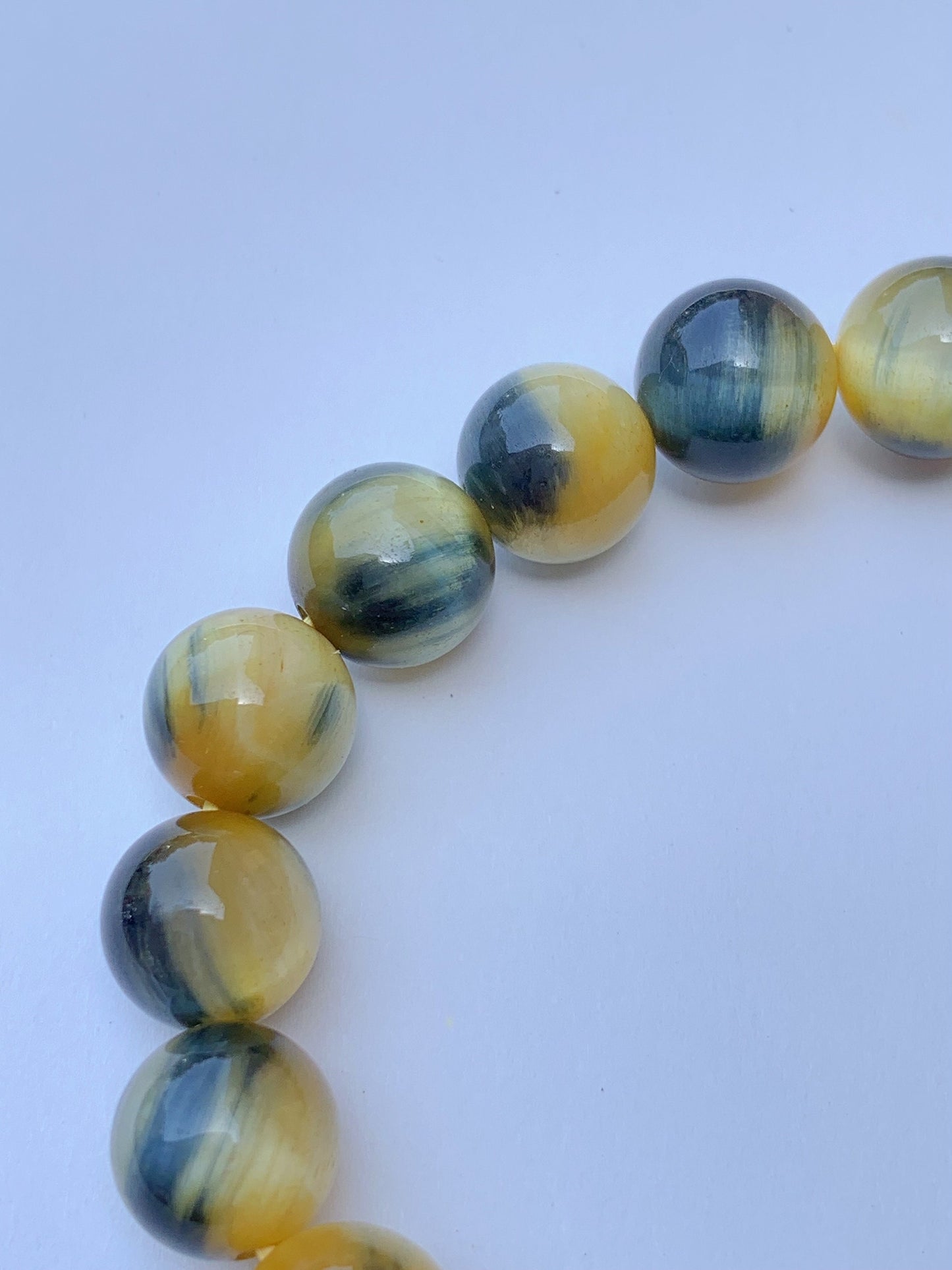 Natural Tiger's Eye Beaded Bracelet: Yellow, Blue, Gold Gemstone (6mm-12mm)