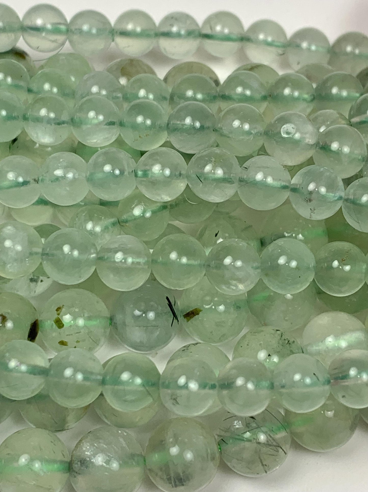 Genuine Natural  Green Prehnite Smooth Round Beads 15.5" Strand Gemstone 4mm 6mm 8mm 10mm