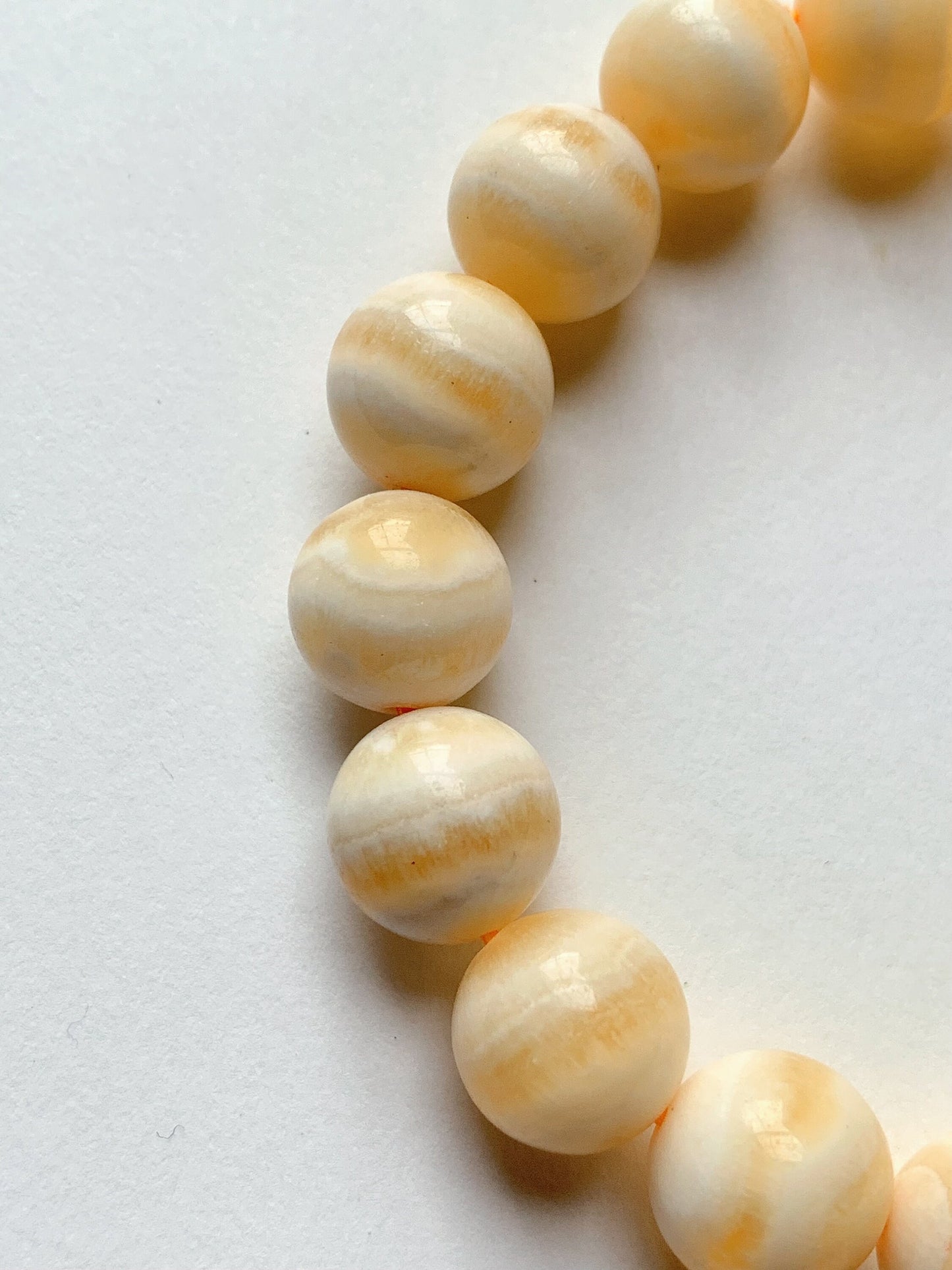 AAA Honey Calcite Crystal Bracelet: Banded Yellow Gemstone, 6mm-8mm