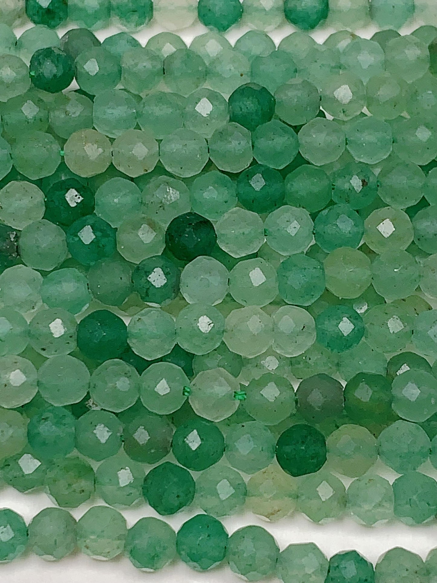 Natural Green Aventurine Faceted Round Beads Gemstone 15.5 Strand (2mm 3mm 4mm)