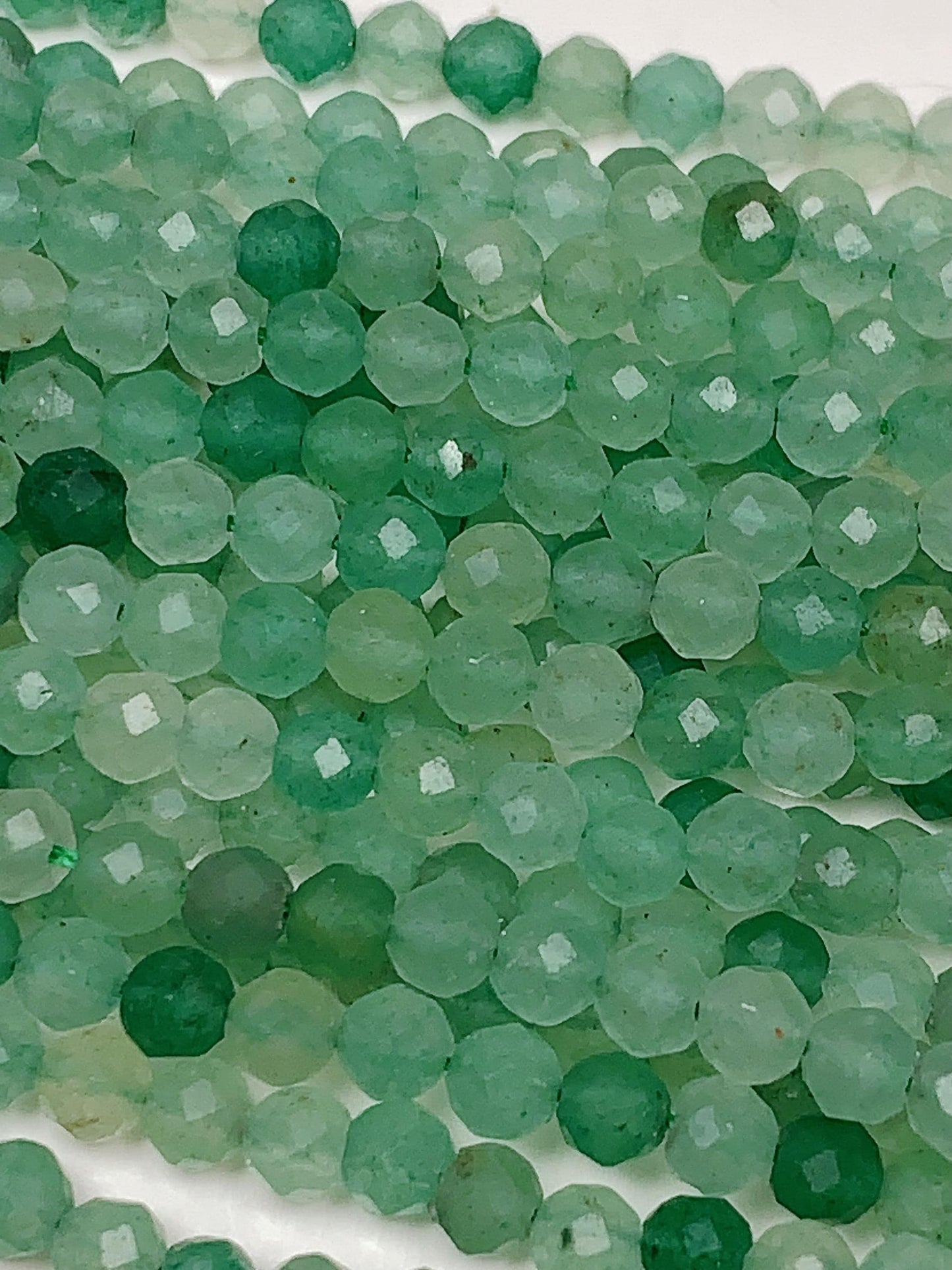 Natural Green Aventurine Faceted Round Beads Gemstone 15.5 Strand (2mm 3mm 4mm)
