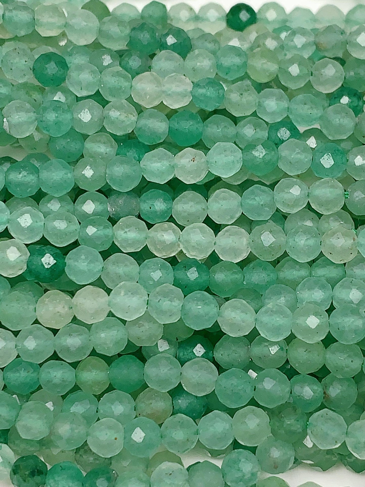 Natural Green Aventurine Faceted Round Beads Gemstone 15.5 Strand (2mm 3mm 4mm)