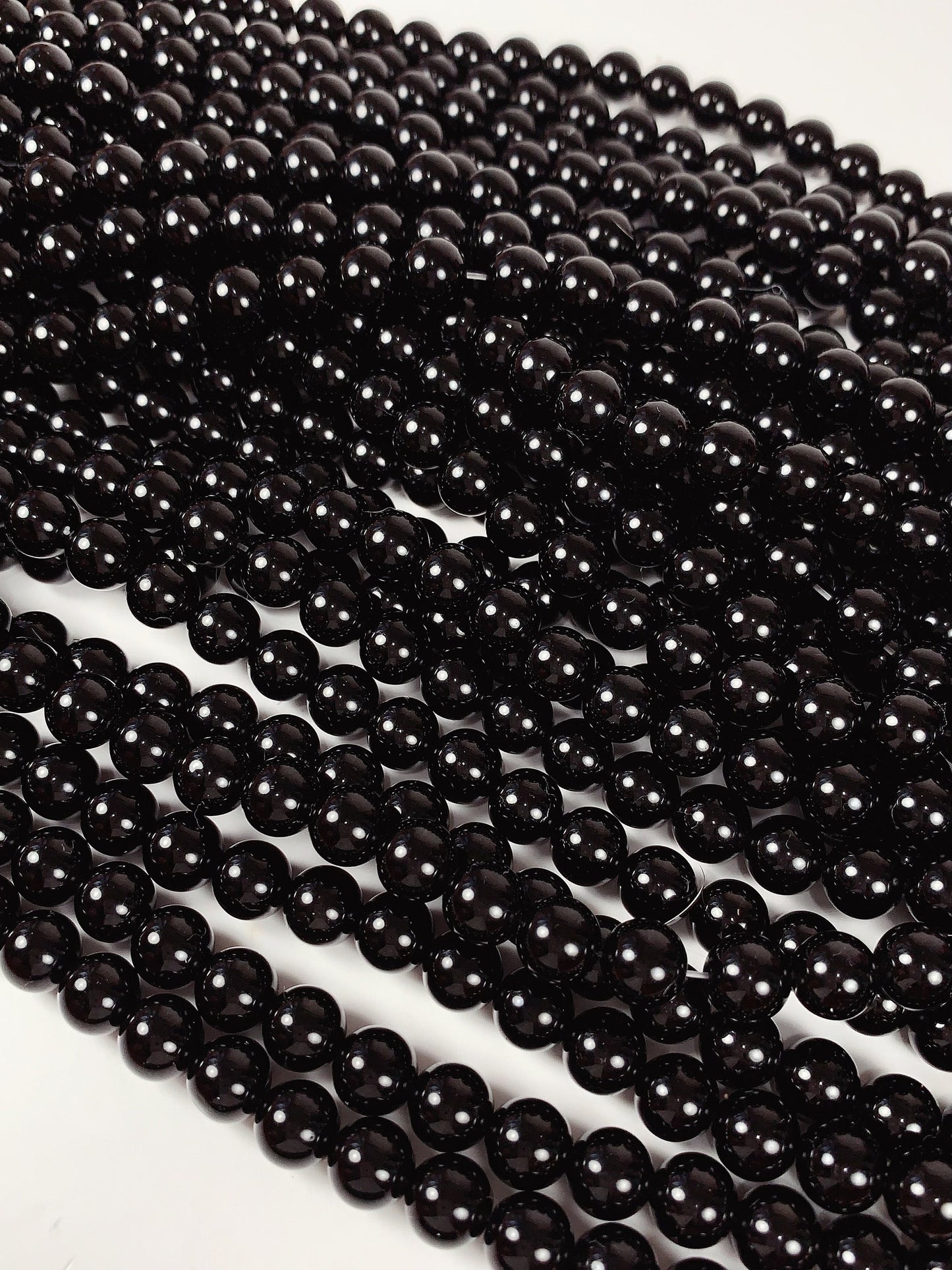 AAA Natural Black Obsidian Smooth Round Beads 15.5“ Strand Genuine Gemstone 2mm 3mm 4mm 6mm 8mm 10mm 12mm 14mm 16mm 18mm 20mm