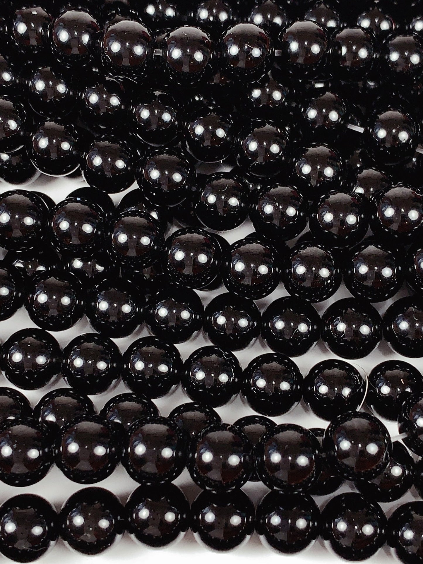 AAA Natural Black Obsidian Smooth Round Beads 15.5“ Strand Genuine Gemstone 2mm 3mm 4mm 6mm 8mm 10mm 12mm 14mm 16mm 18mm 20mm