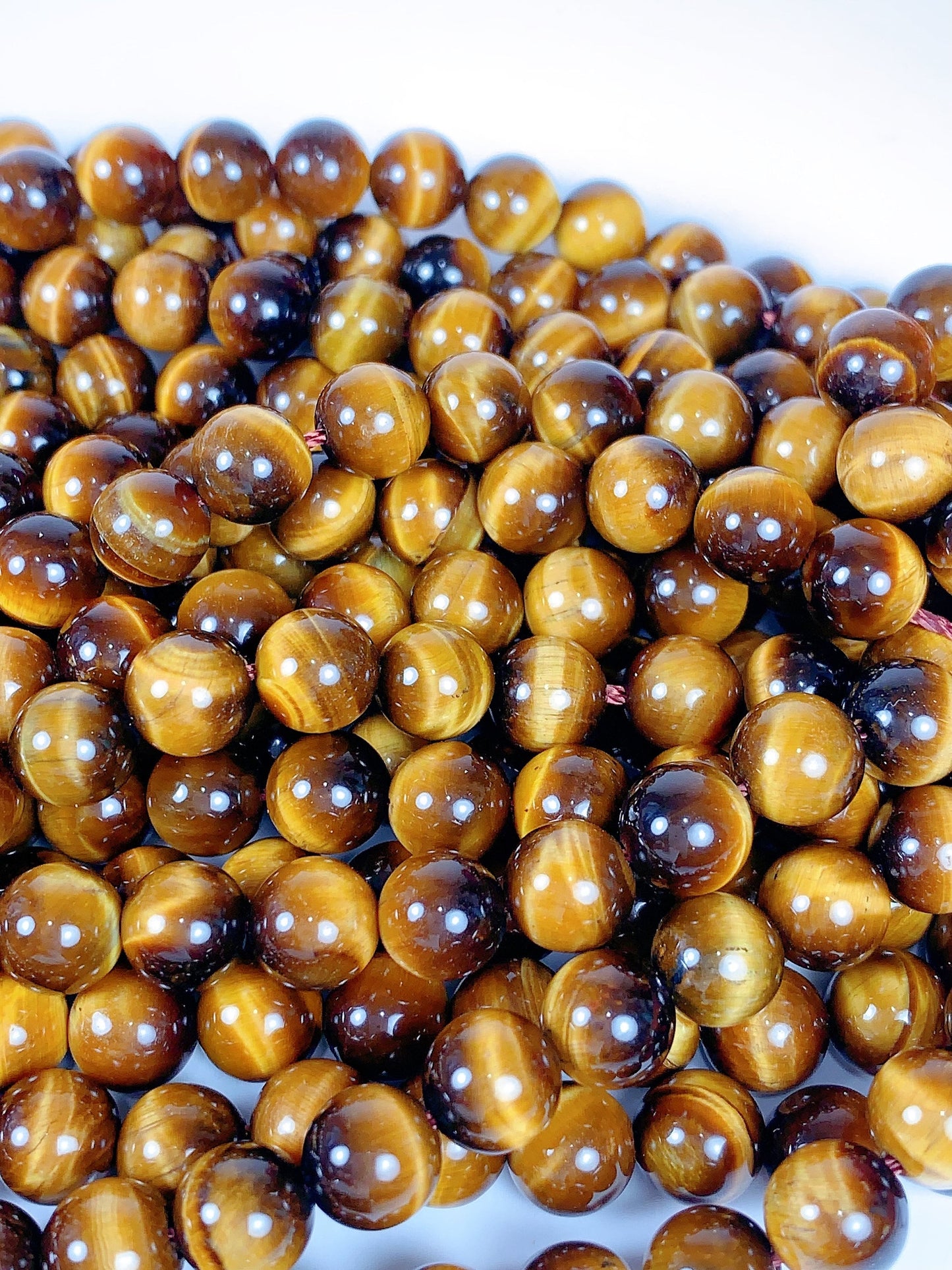 AAA Golden Yellow Tiger's Eye Beads: 6mm, 8mm, 10mm, 15.5" Strand