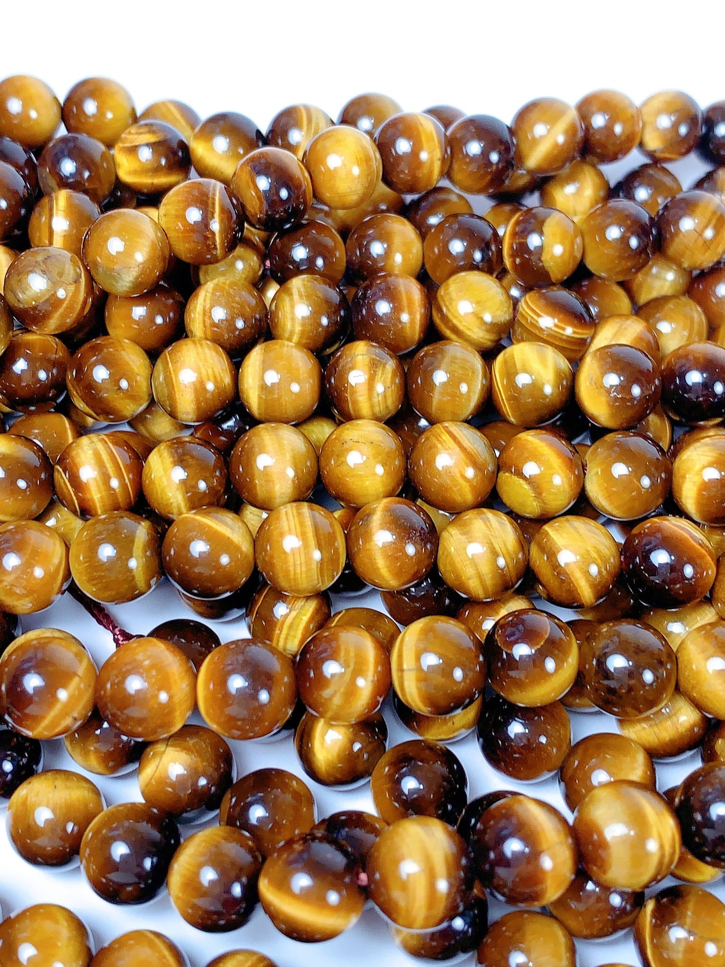 AAA Golden Yellow Tiger's Eye Beads: 6mm, 8mm, 10mm, 15.5" Strand