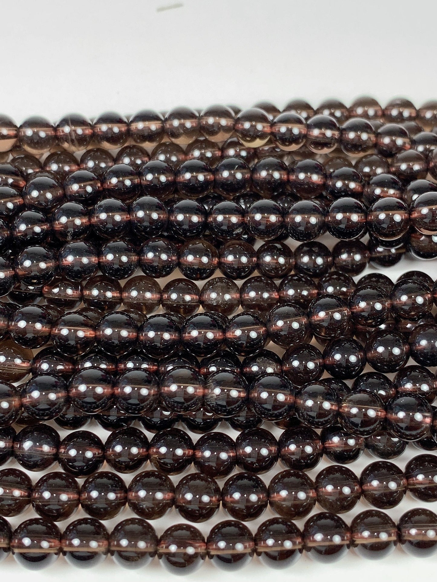AAA Smoky Quartz Smooth Round Beads: Natural Brown Gemstone Strand (15.5")