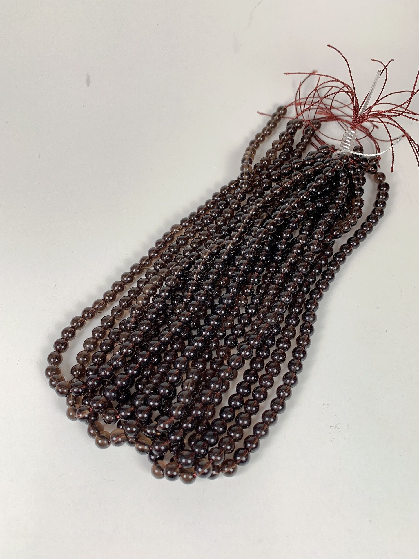AAA Smoky Quartz Smooth Round Beads: Natural Brown Gemstone Strand (15.5")