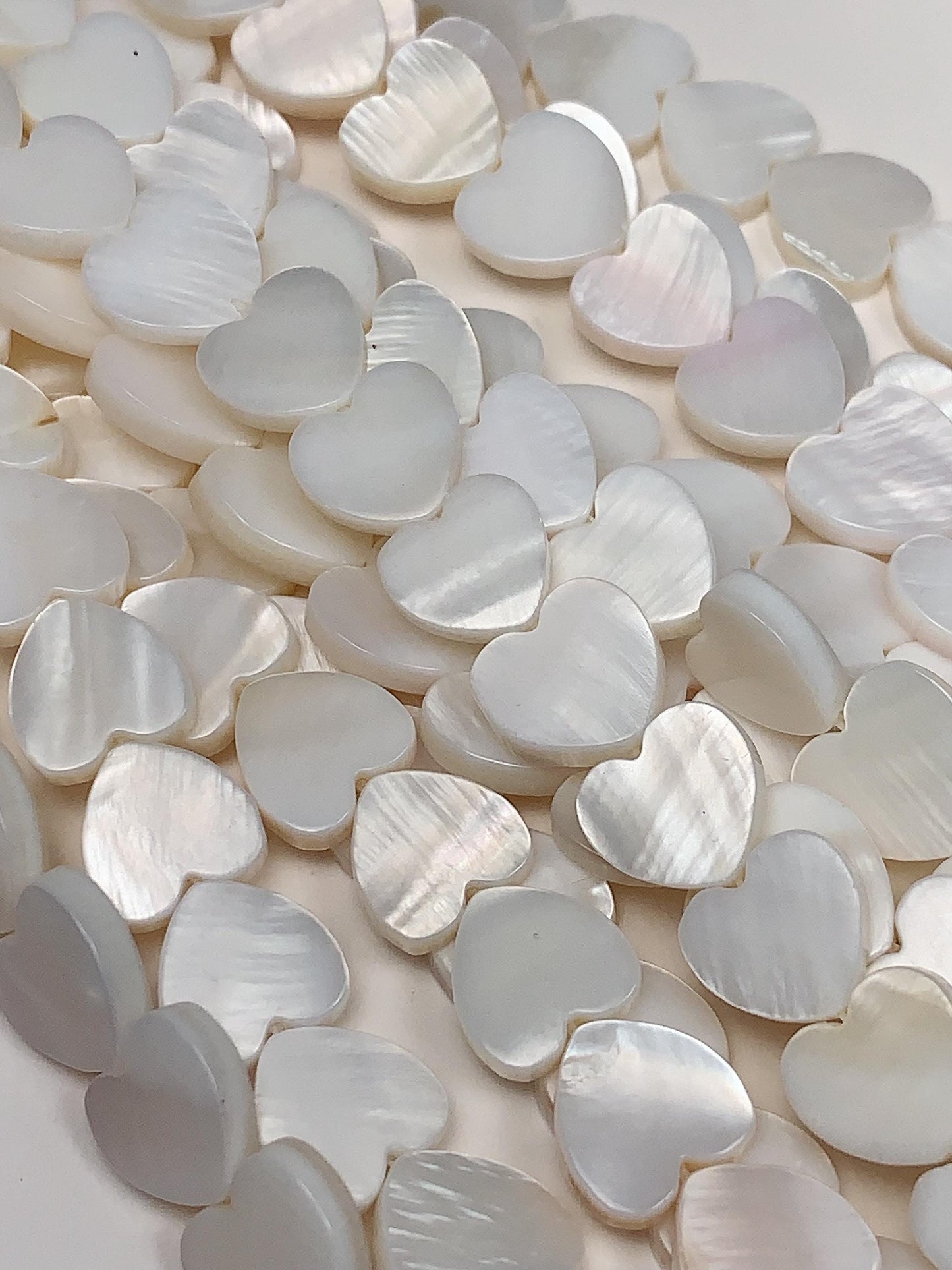 Natural Mother of Pearl Shell Heart Shape Beads Strand 15 Gemstone
