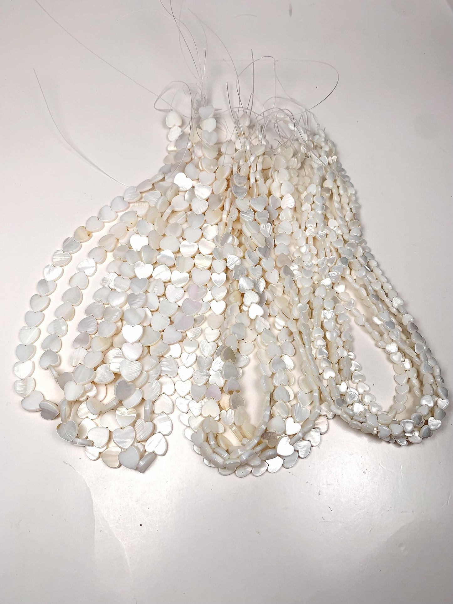 Natural Mother of Pearl Shell Heart Shape Beads Strand 15 Gemstone