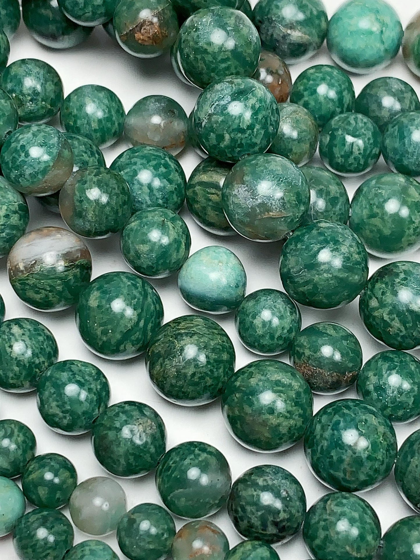 Genuine Natural African green Jade  Smooth Round Beads 15.5" Strand 4mm 6mm 8mm 10mm
