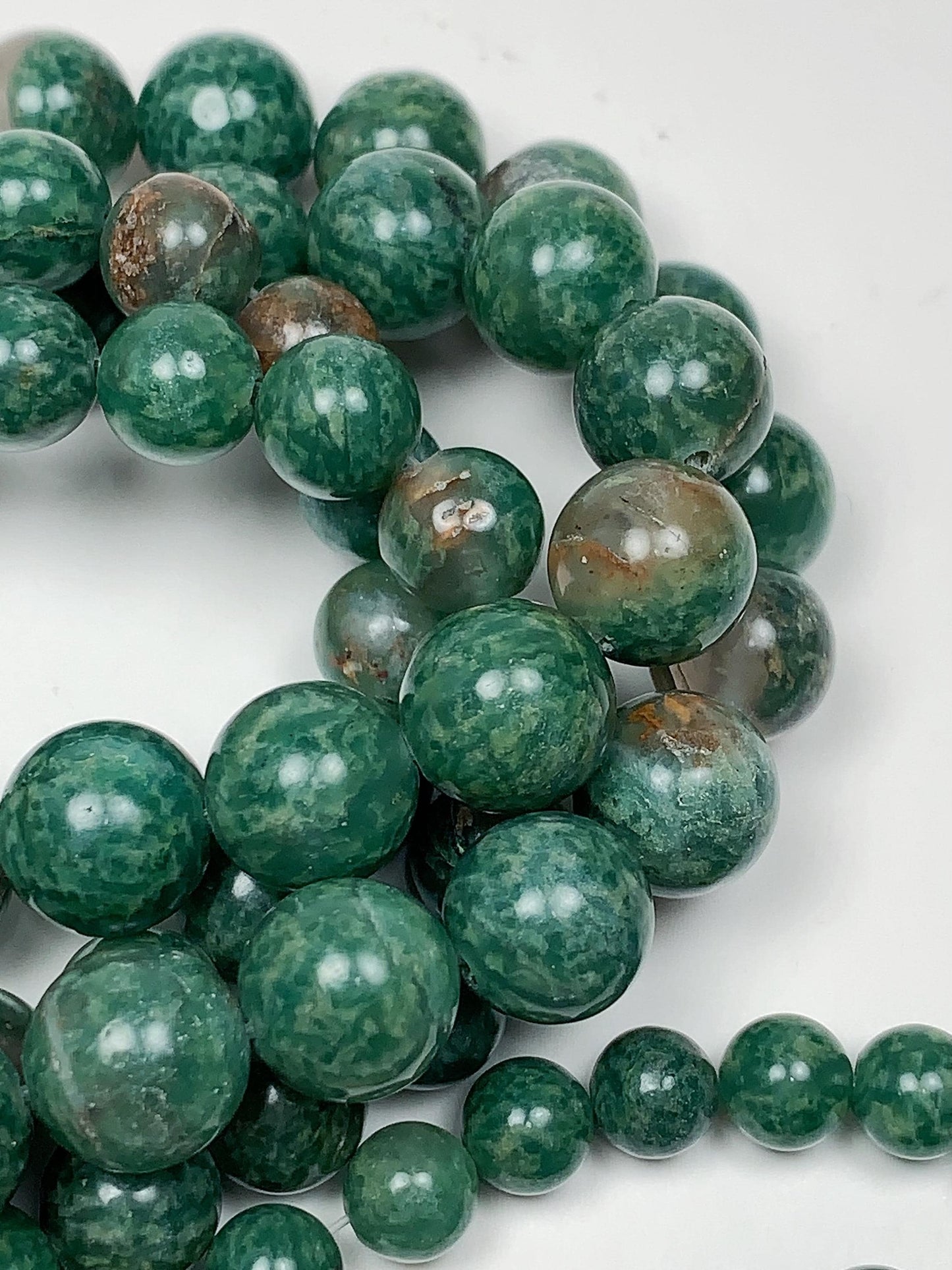 Genuine Natural African green Jade  Smooth Round Beads 15.5" Strand 4mm 6mm 8mm 10mm