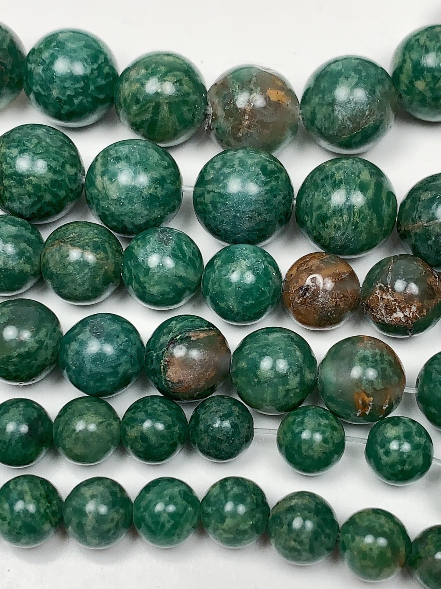 Genuine Natural African green Jade  Smooth Round Beads 15.5" Strand 4mm 6mm 8mm 10mm