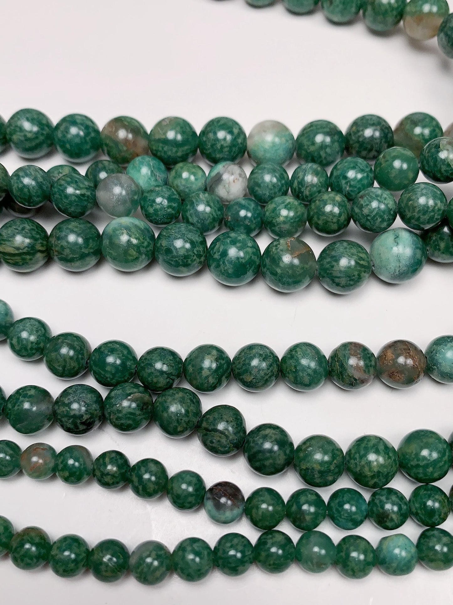 Genuine Natural African green Jade  Smooth Round Beads 15.5" Strand 4mm 6mm 8mm 10mm