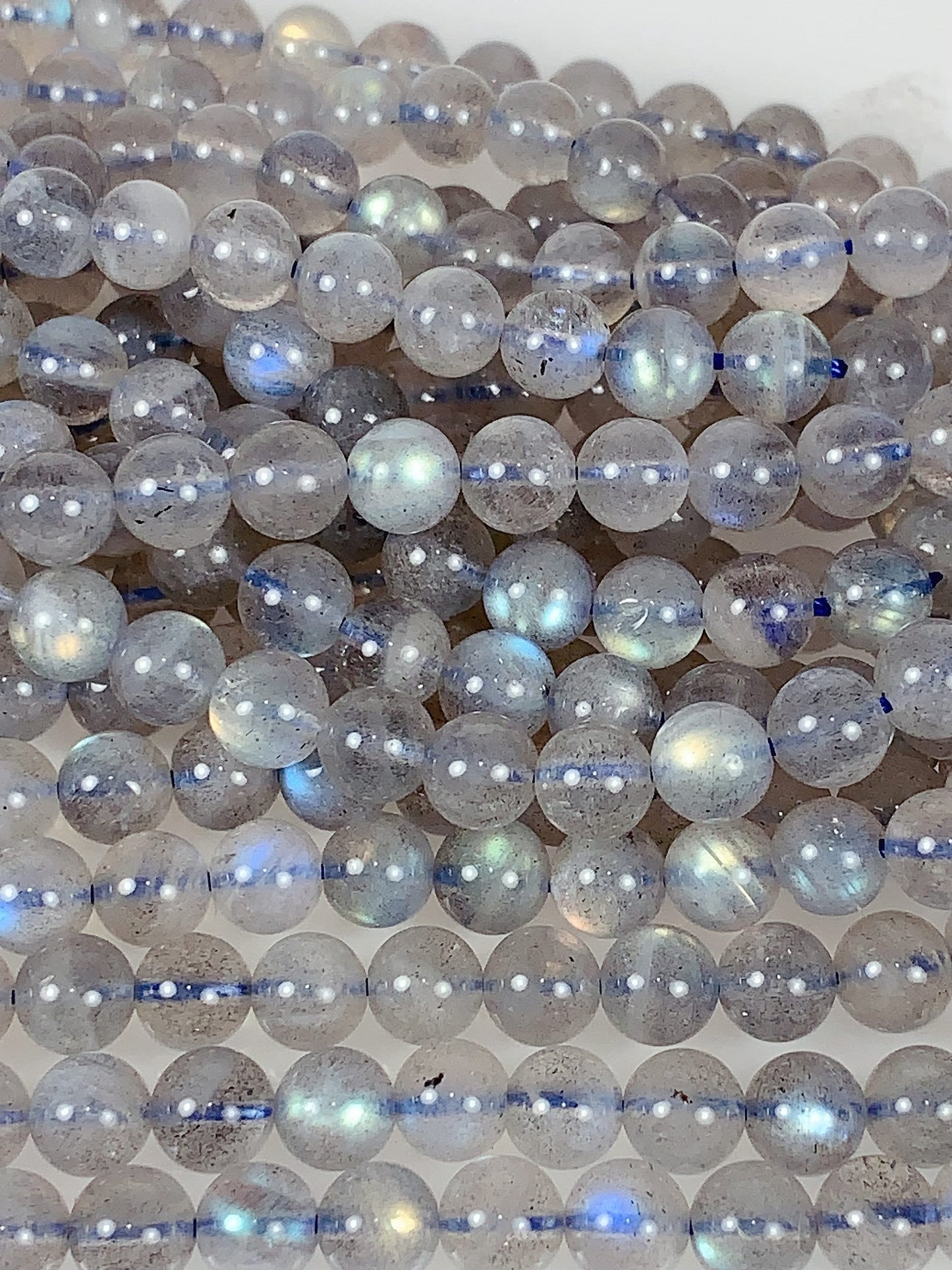AAA Natural Blue Rainbow Gray Labradorite Smooth Round Beads 15.5" Strand Gemstone 2mm 3mm 4mm 6mm 8mm 10mm 12mm 14mm 16mm 18mm 20mm