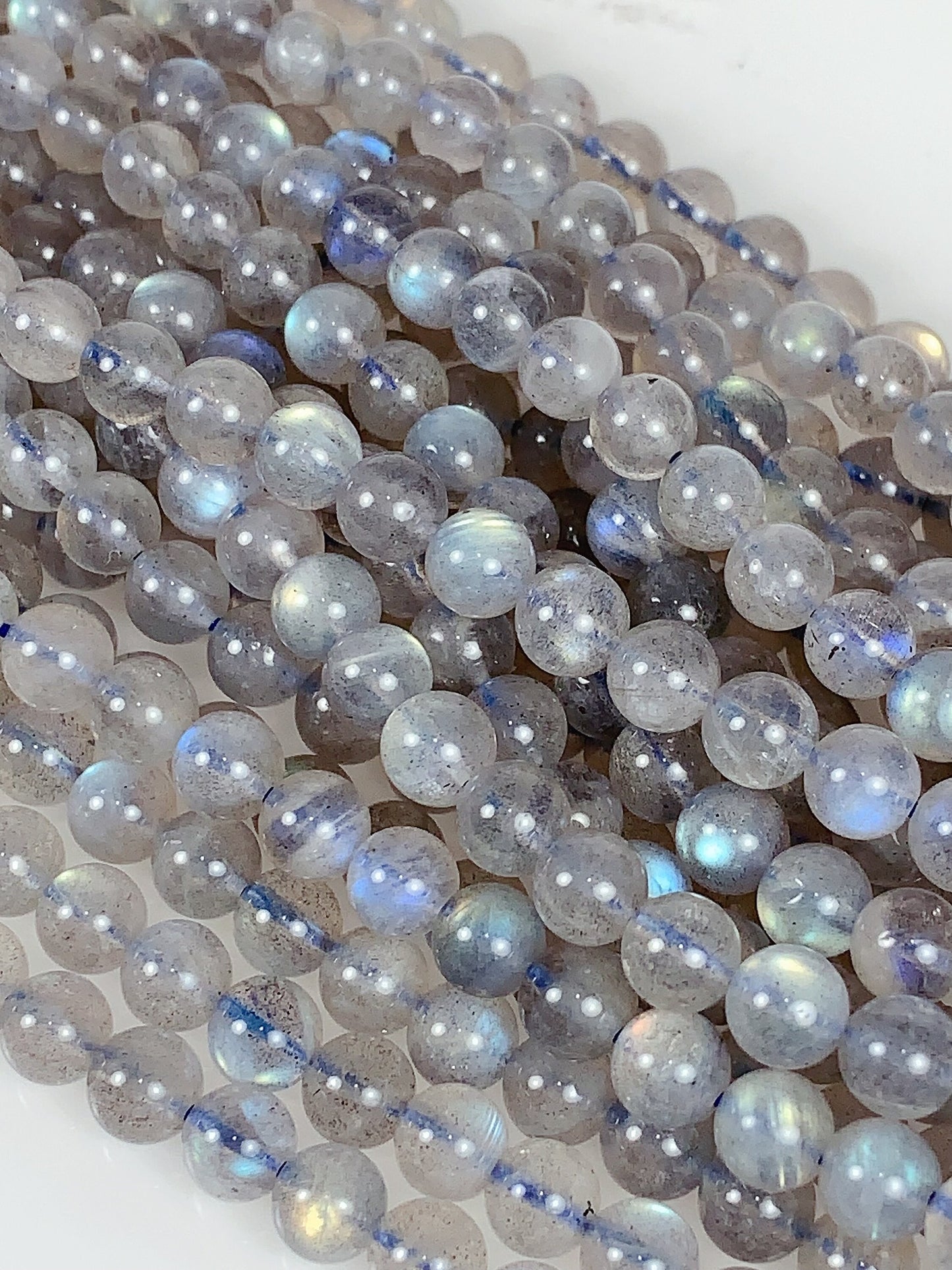 AAA Natural Blue Rainbow Gray Labradorite Smooth Round Beads 15.5" Strand Gemstone 2mm 3mm 4mm 6mm 8mm 10mm 12mm 14mm 16mm 18mm 20mm