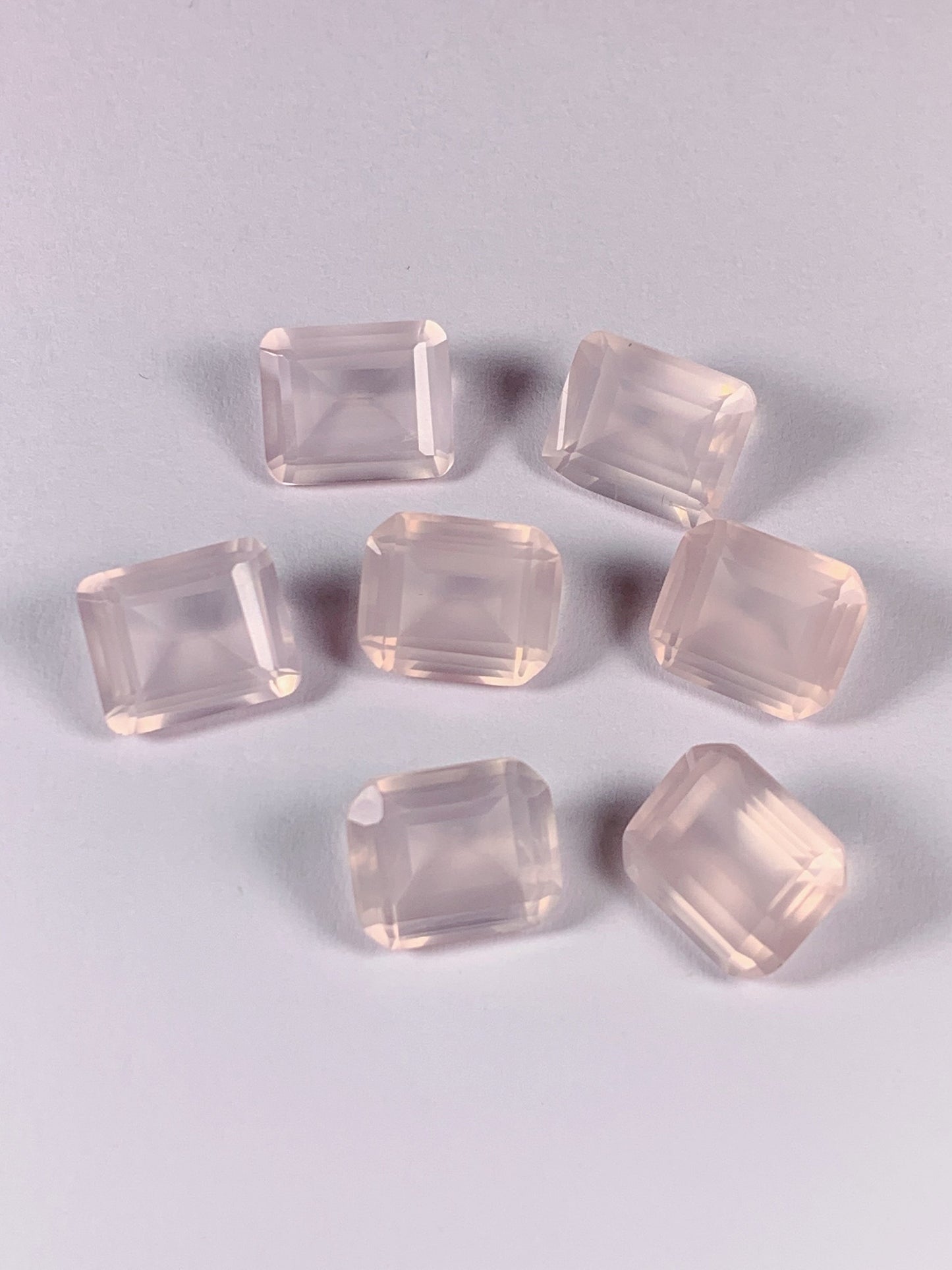 AAA Rose Quartz Gemstone: Natural Emerald Cut (10mm X 12mm)