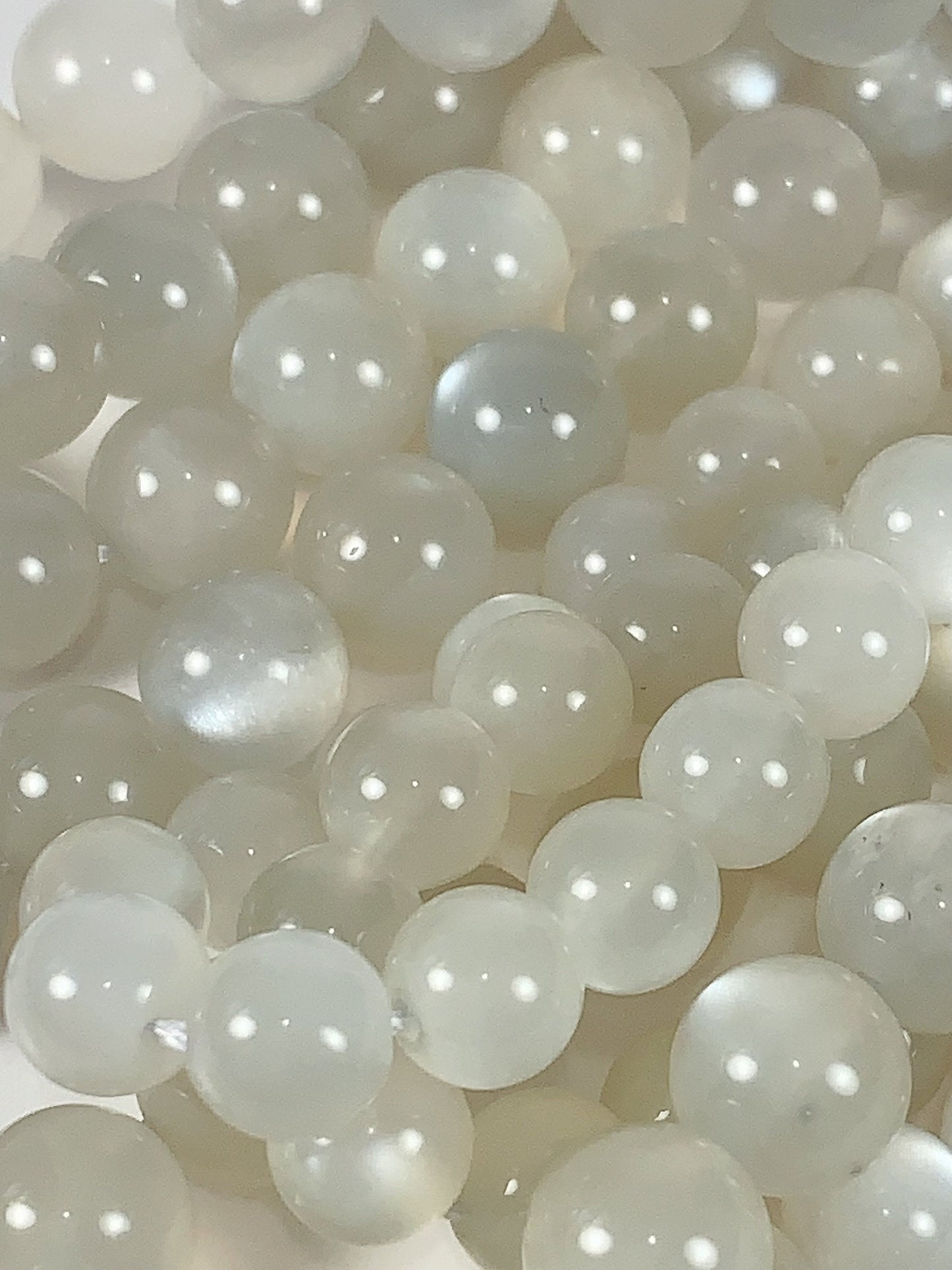 AAA Gray White Moonstone Beads: Genuine Cat Eye Gemstone, 15.5" Strand