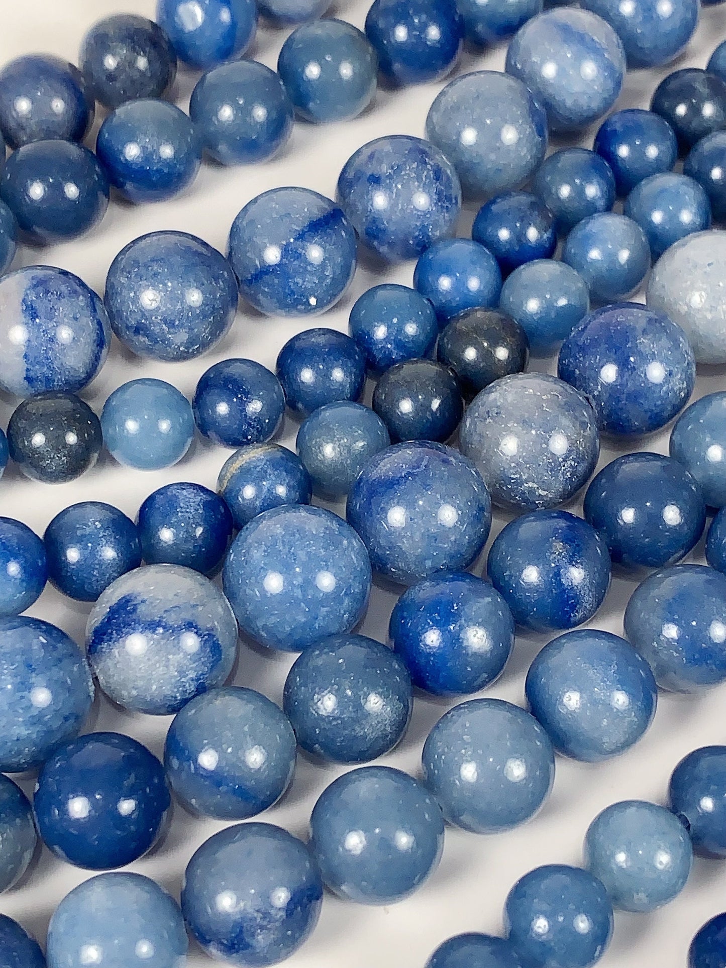Genuine Natural Blue Aventurine Smooth Round Beads 15.5" Strand Gemstone  4mm 6mm 8mm 10mm