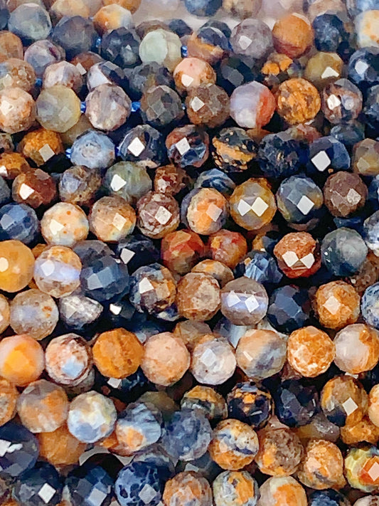 Genuine Natural Pietersite Faceted Round Beads 15.5" Strand 2mm 3mm 4mm