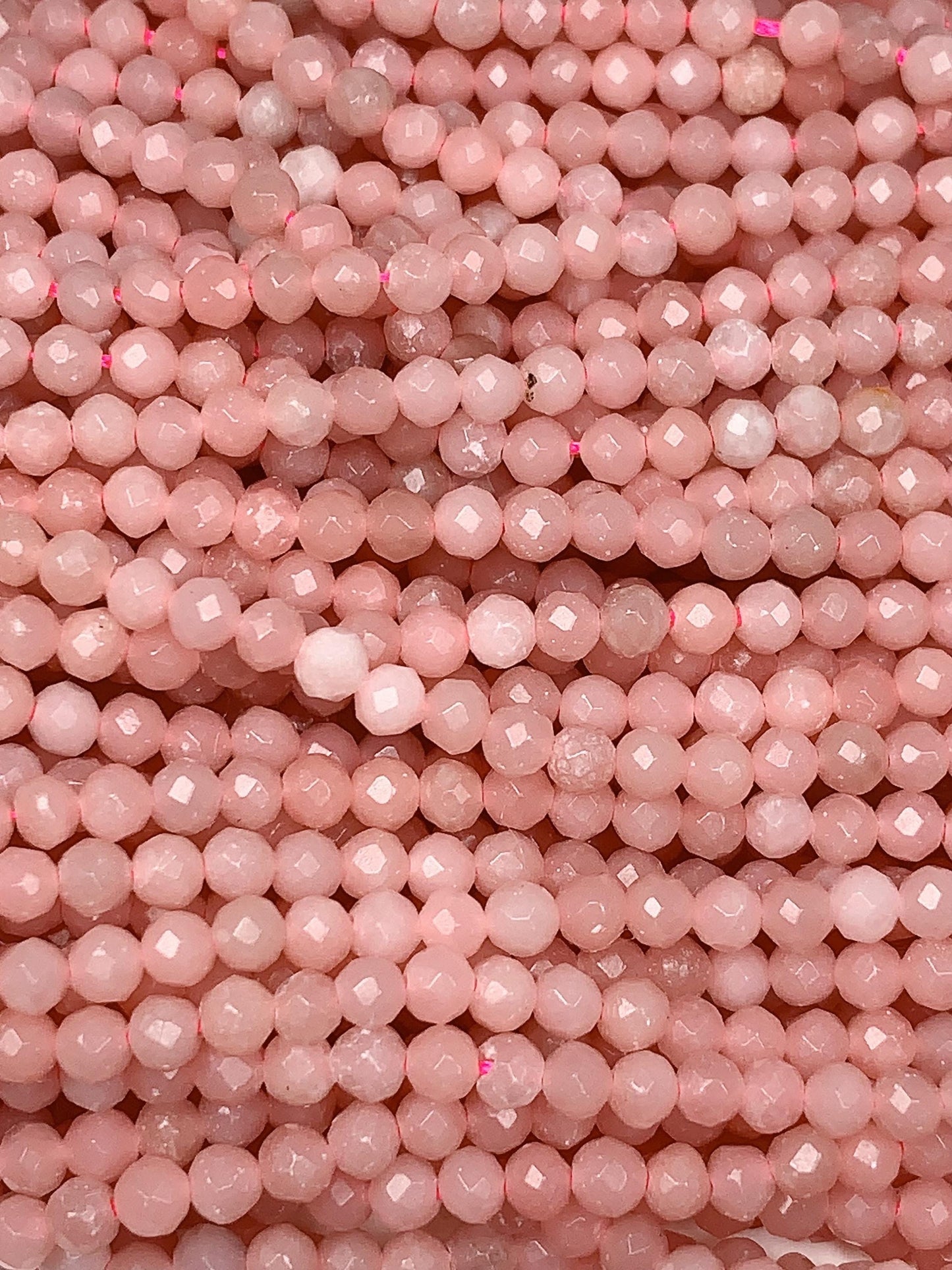Good color Genuine Natural Pink Opal Faceted Round Beads 15.5" Strand 2mm 3mm 4mm