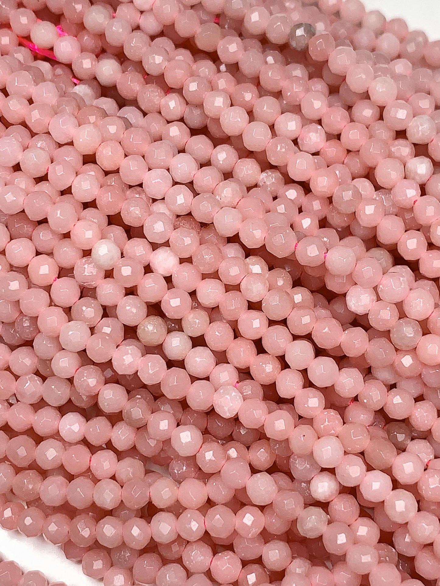 Good color Genuine Natural Pink Opal Faceted Round Beads 15.5" Strand 2mm 3mm 4mm