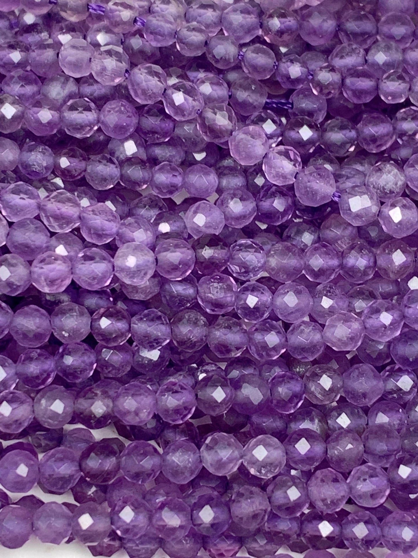 AAA Faceted Amethyst Beads: Natural Medium Purple Gemstone Strand