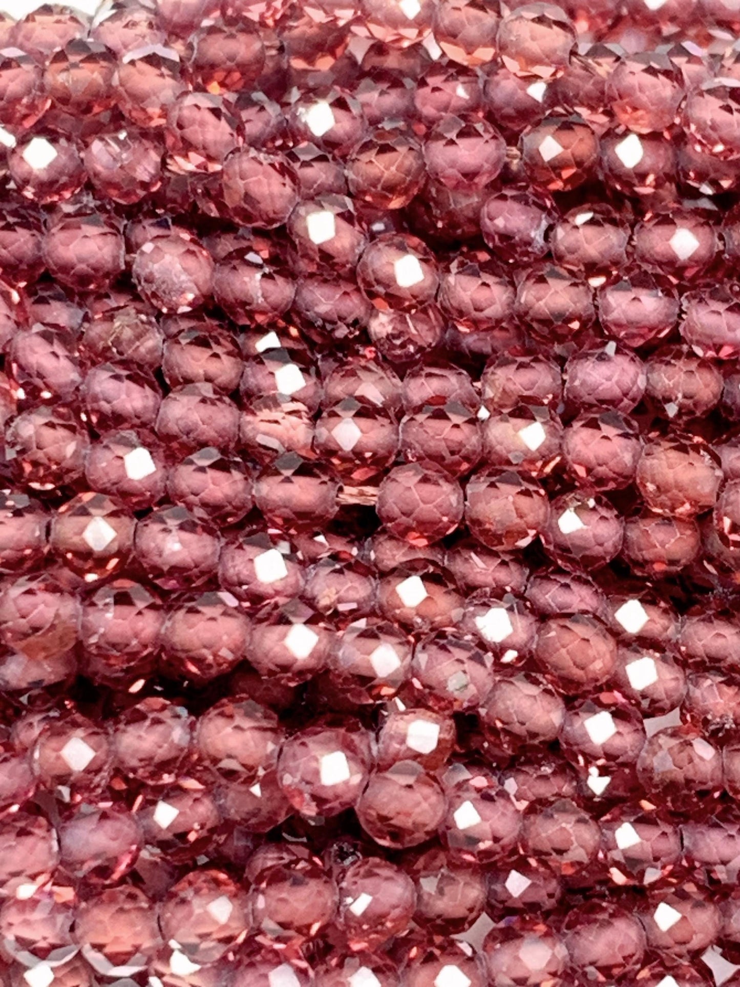 Grade AAA+ Genuine Natural Cherry Wine Red Garnet Faceted Round Beads 15.5" Strand 3mm