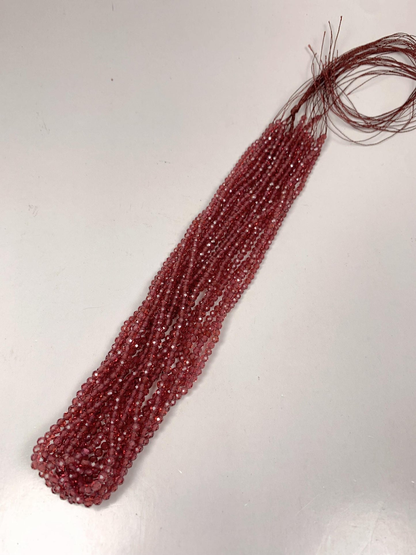 Grade AAA+ Genuine Natural Cherry Wine Red Garnet Faceted Round Beads 15.5" Strand 3mm
