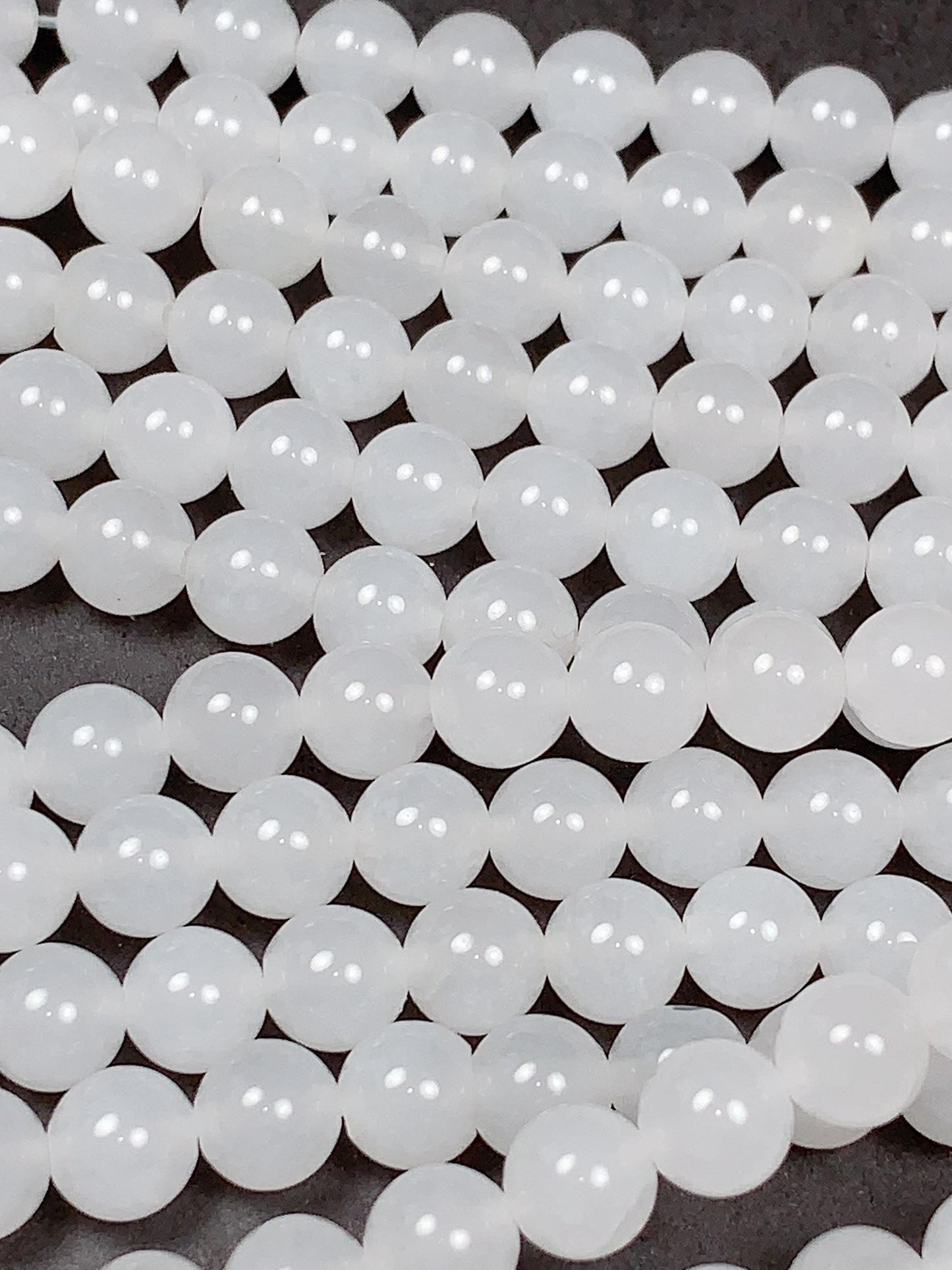 Grade AAA Genuine Natural XinJiang White Jade Smooth Round Beads 15.5" Strand Gemstone  4mm 6mm