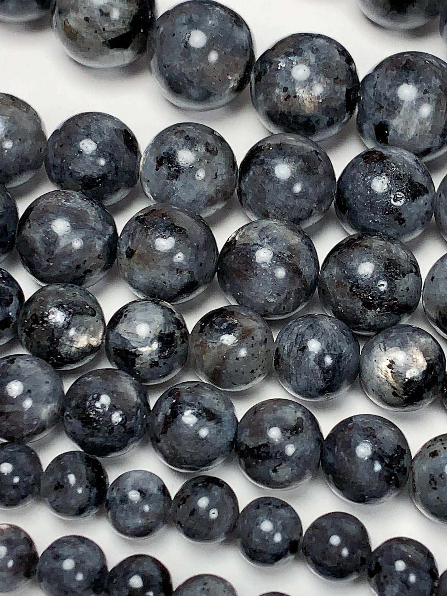 AAA Black Labradorite Moonstone Beads: Natural Gray Larvikite, 15.5" Strand