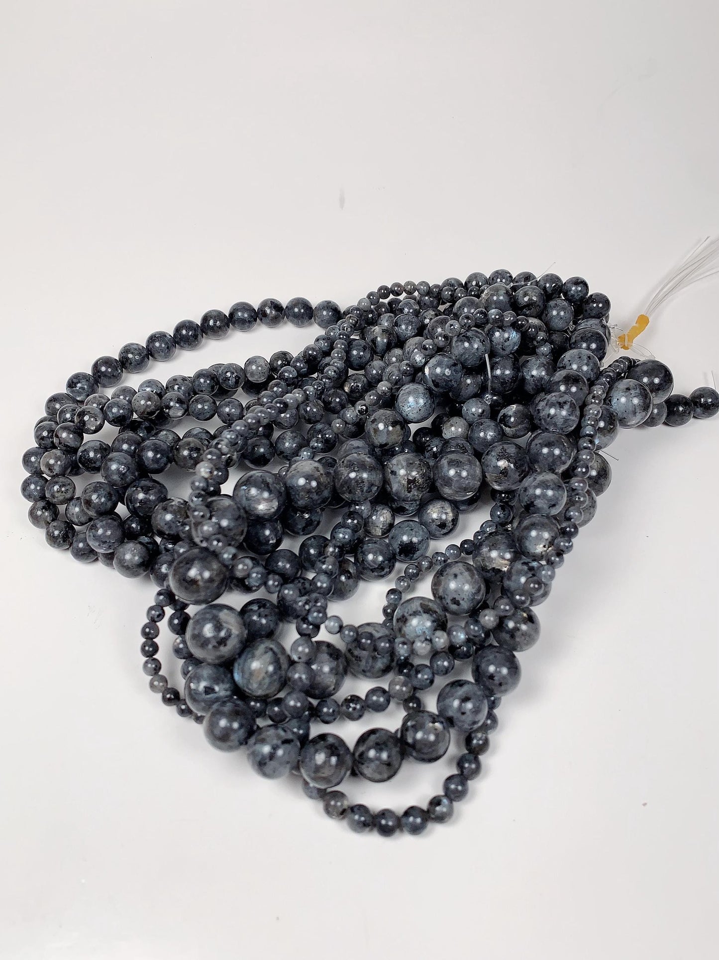 AAA Black Labradorite Moonstone Beads: Natural Gray Larvikite, 15.5" Strand
