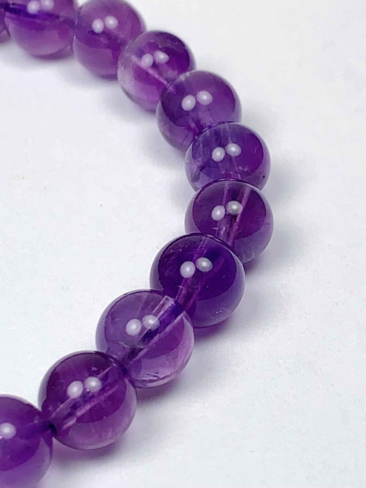 Genuine Natural Light Purple Amethyst Smooth Round Stretch Bracelet 8mm